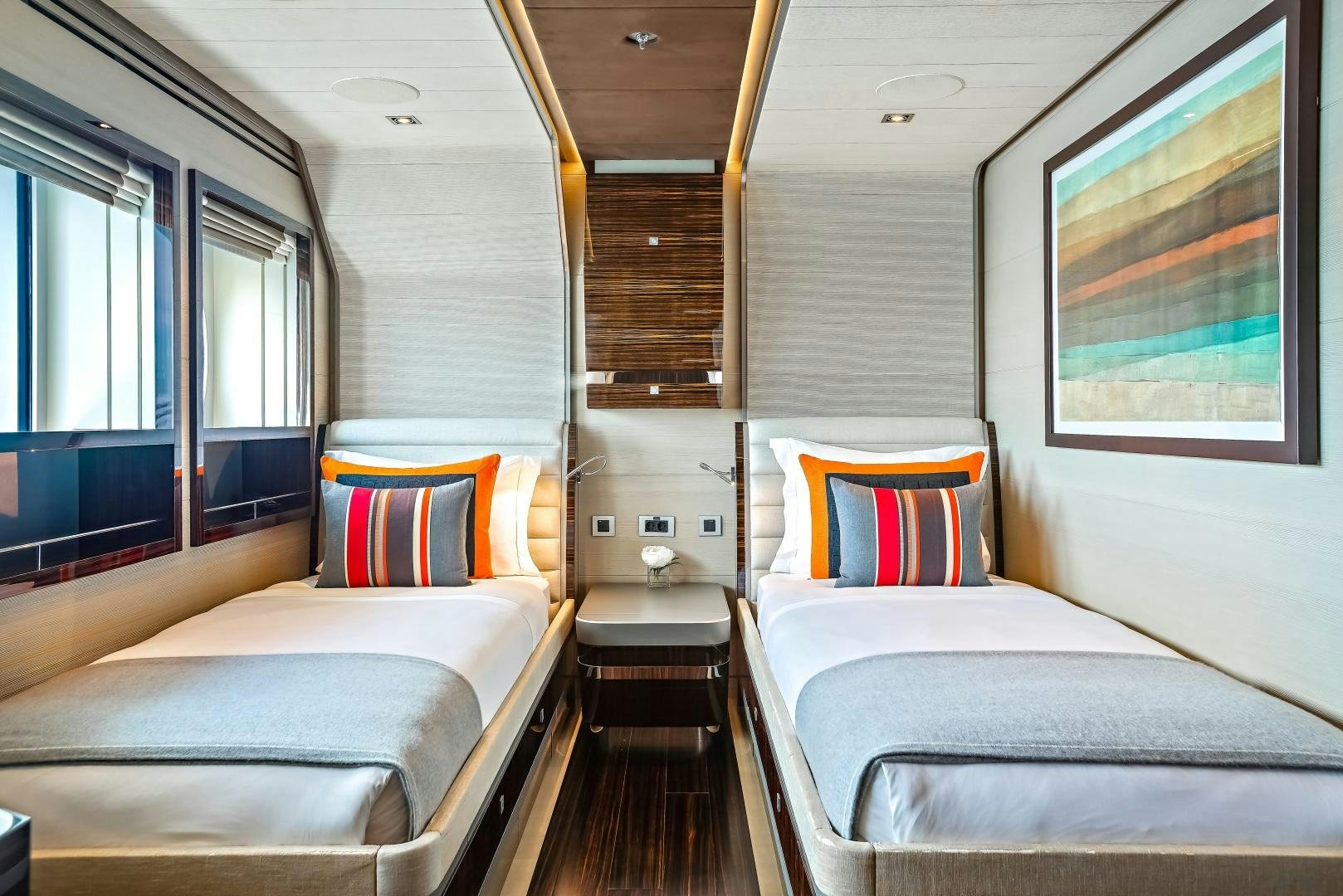 inside of a train aboard ODYSSEA Yacht for Charter