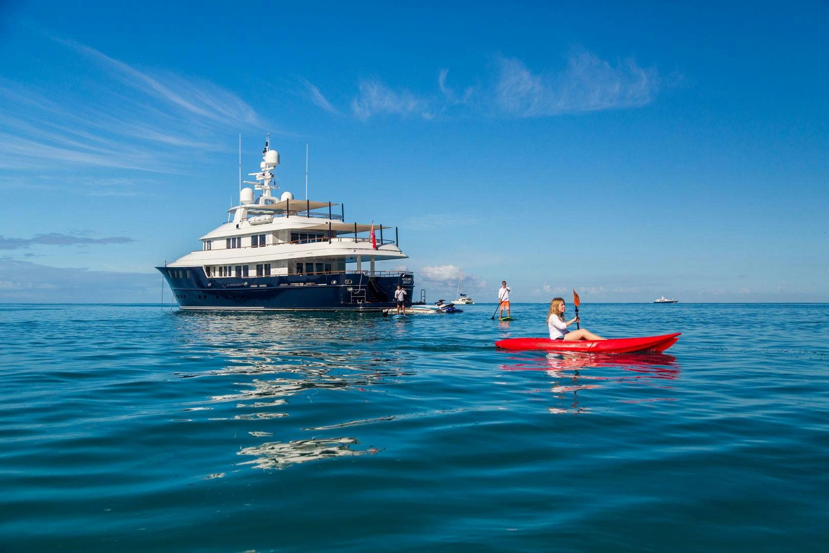 a boat sailing on the sea aboard OCEAN'S SEVEN Yacht for Sale