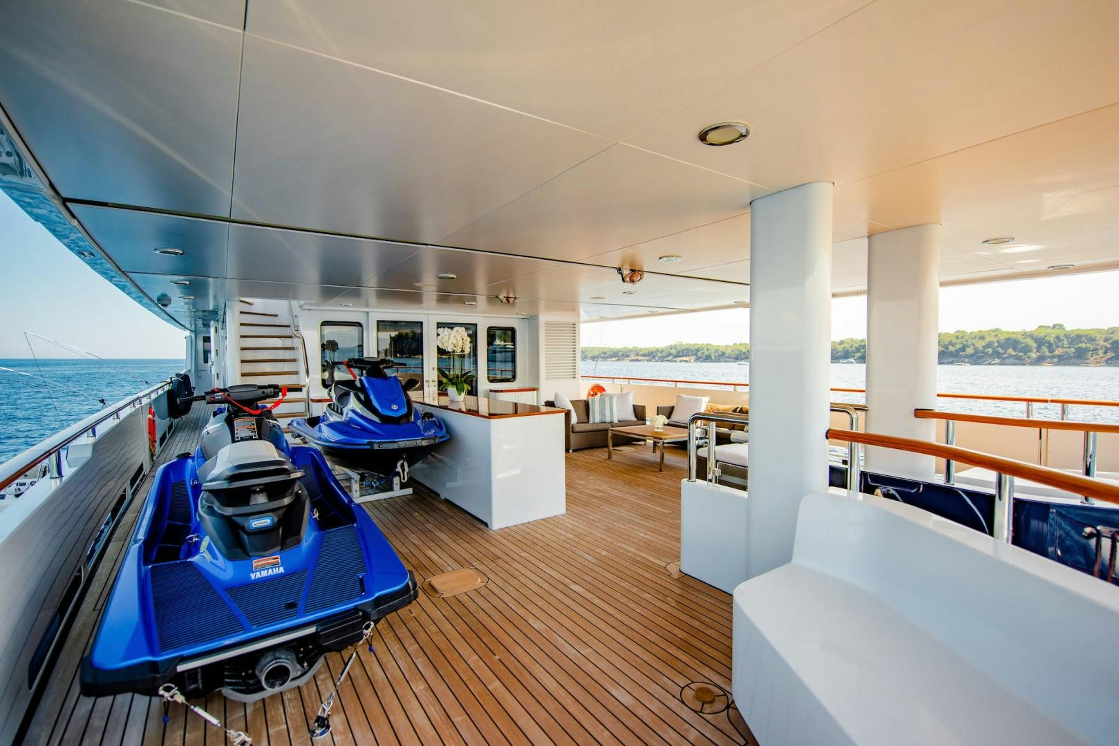 a large room with a pool aboard OCEAN'S SEVEN Yacht for Sale