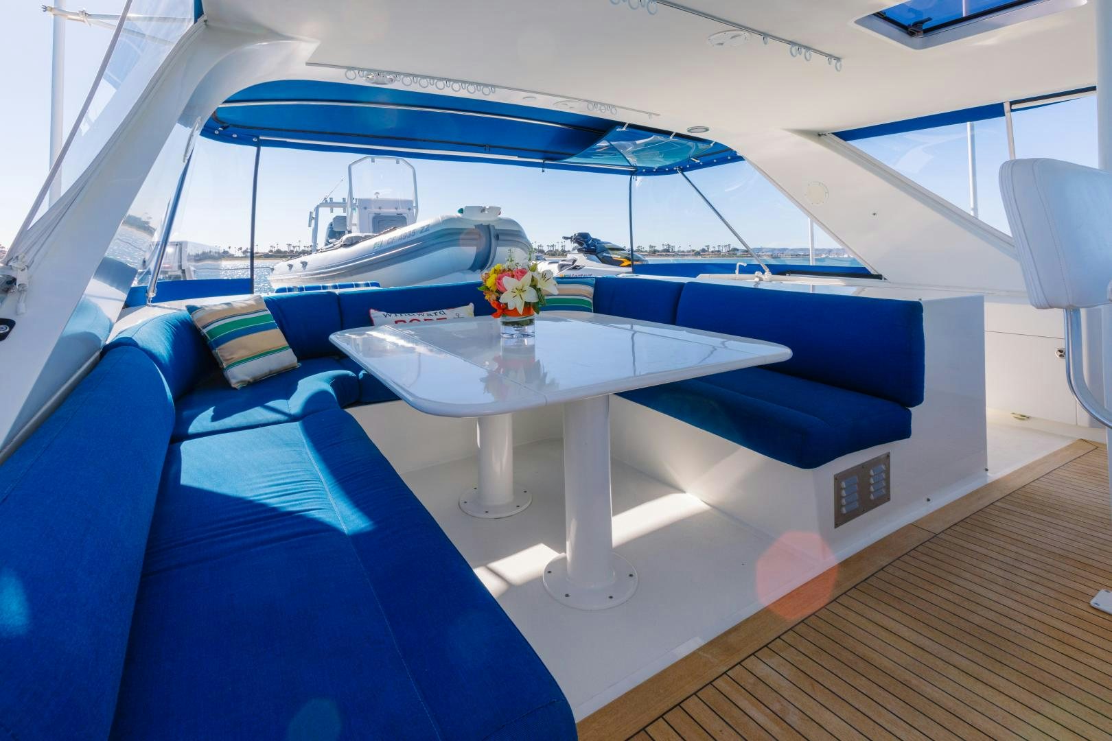 inside of a tent aboard LORI LYNN Yacht for Sale