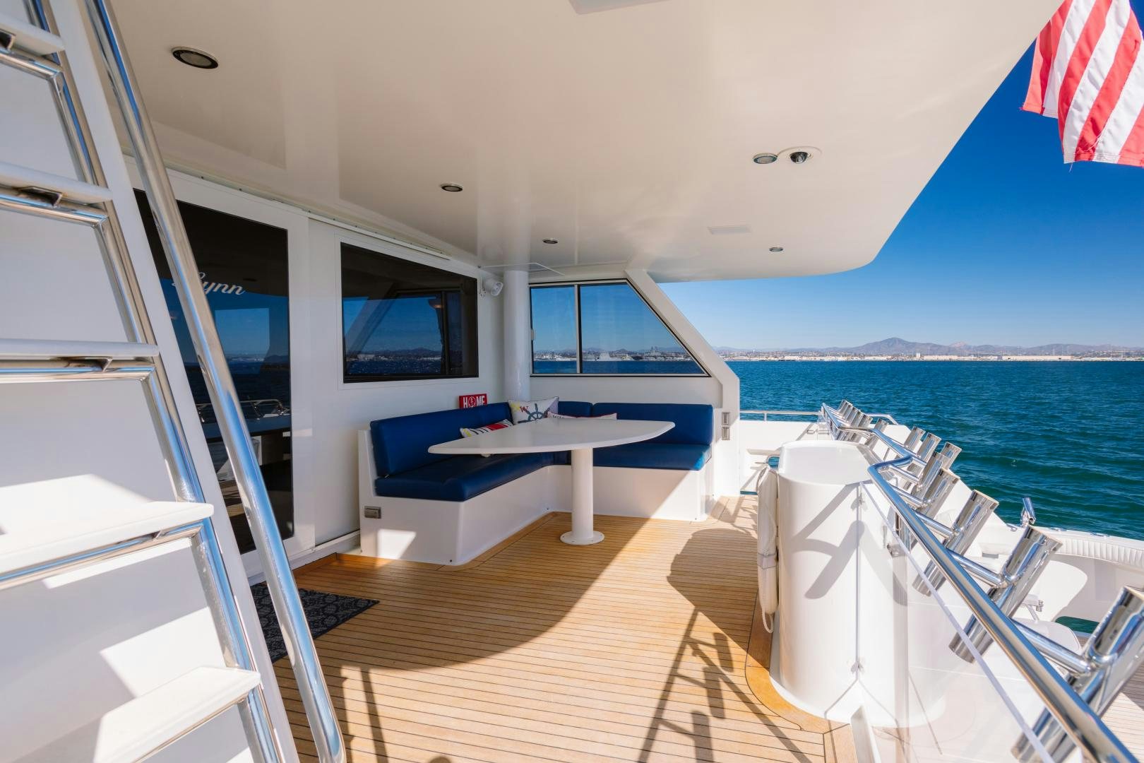 a boat on a deck aboard LORI LYNN Yacht for Sale