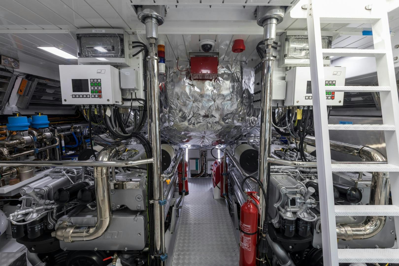 a room with machinery aboard NANA I Yacht for Sale