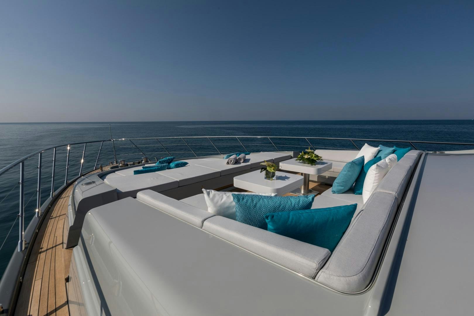 a balcony overlooking the ocean aboard NANA I Yacht for Sale