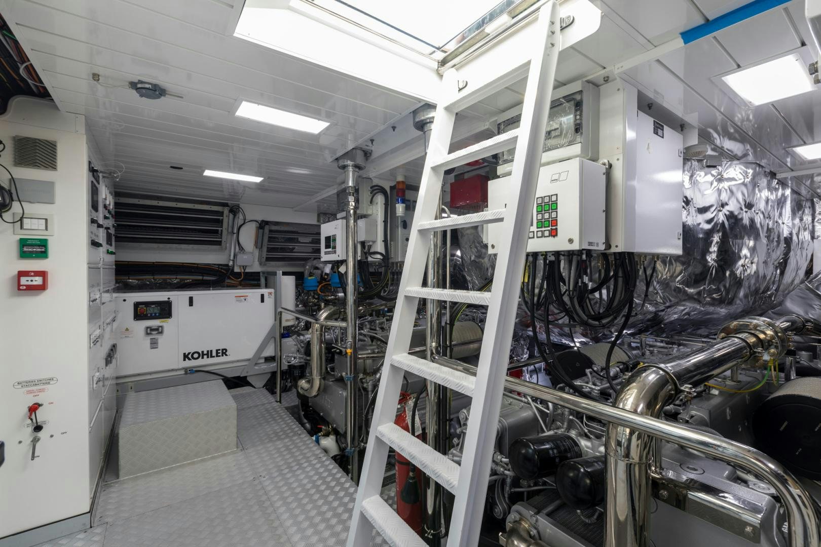 a room with machinery aboard NANA I Yacht for Sale