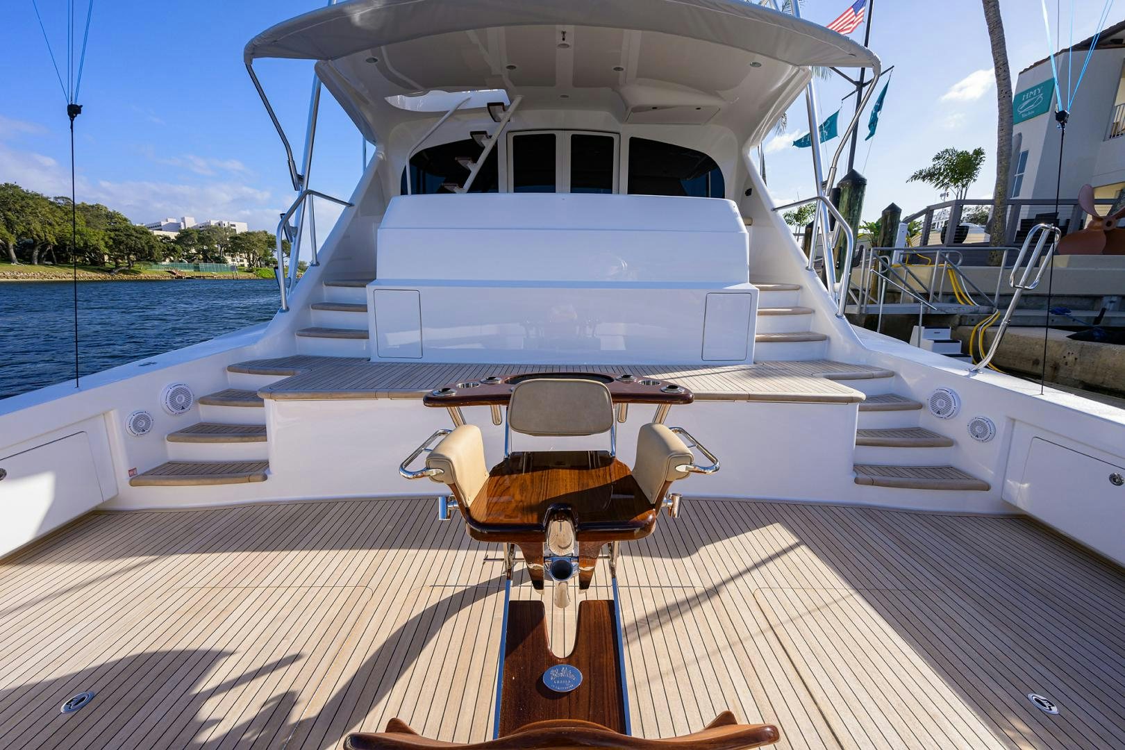 a boat on a deck aboard PASTIME Yacht for Sale