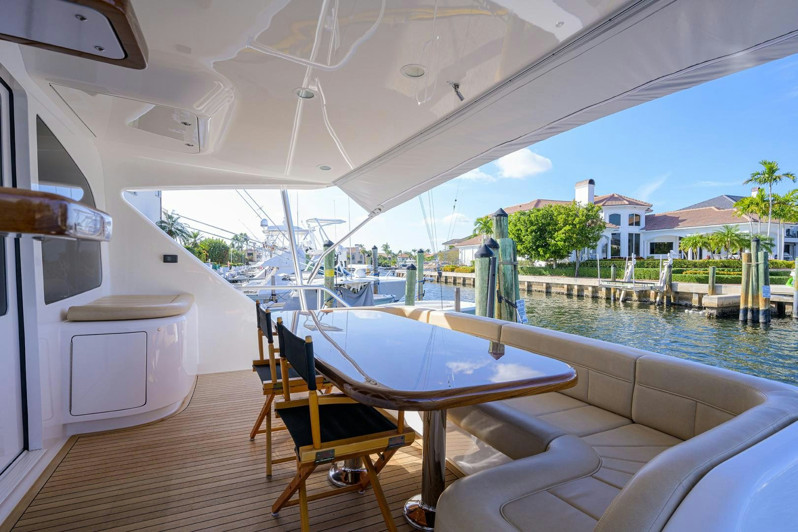a boat on a deck aboard PASTIME Yacht for Sale