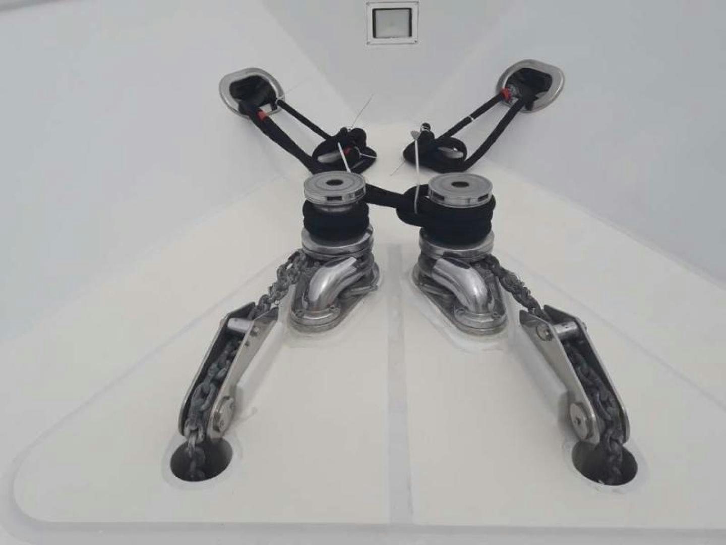 a group of metal faucets aboard TRUE NORTH Yacht for Sale