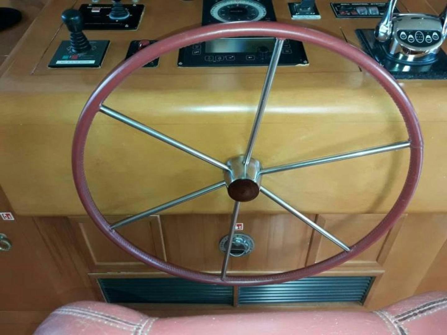 a red and white record player aboard TRUE NORTH Yacht for Sale