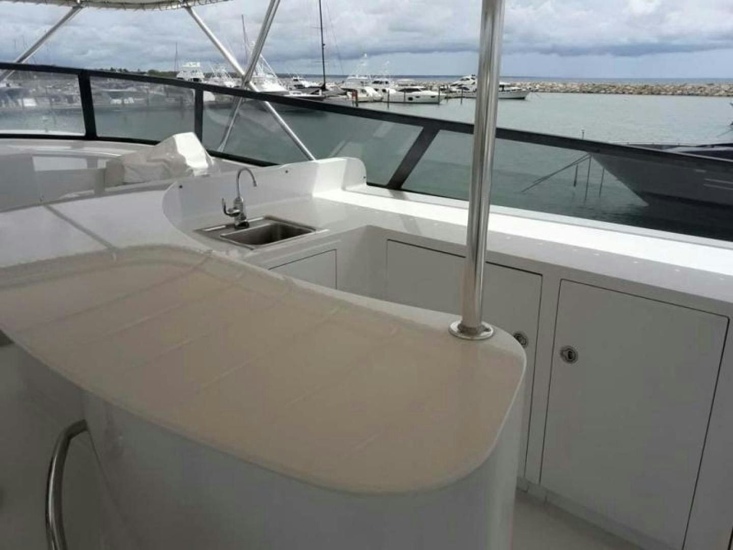 a sink with a large window aboard TRUE NORTH Yacht for Sale