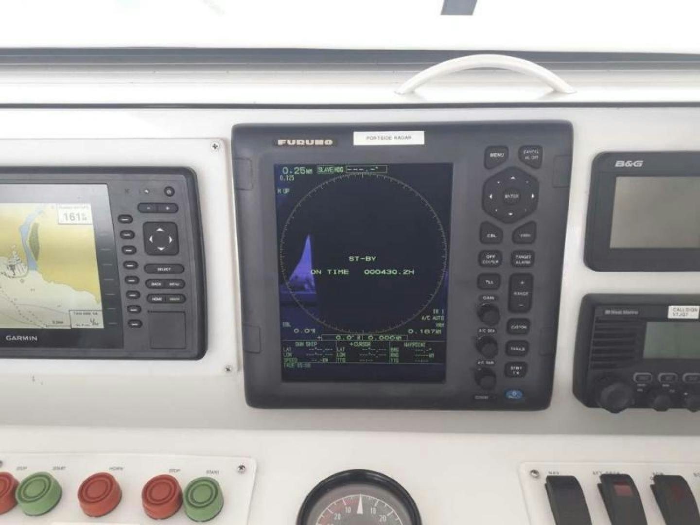 a close-up of a radio aboard TRUE NORTH Yacht for Sale