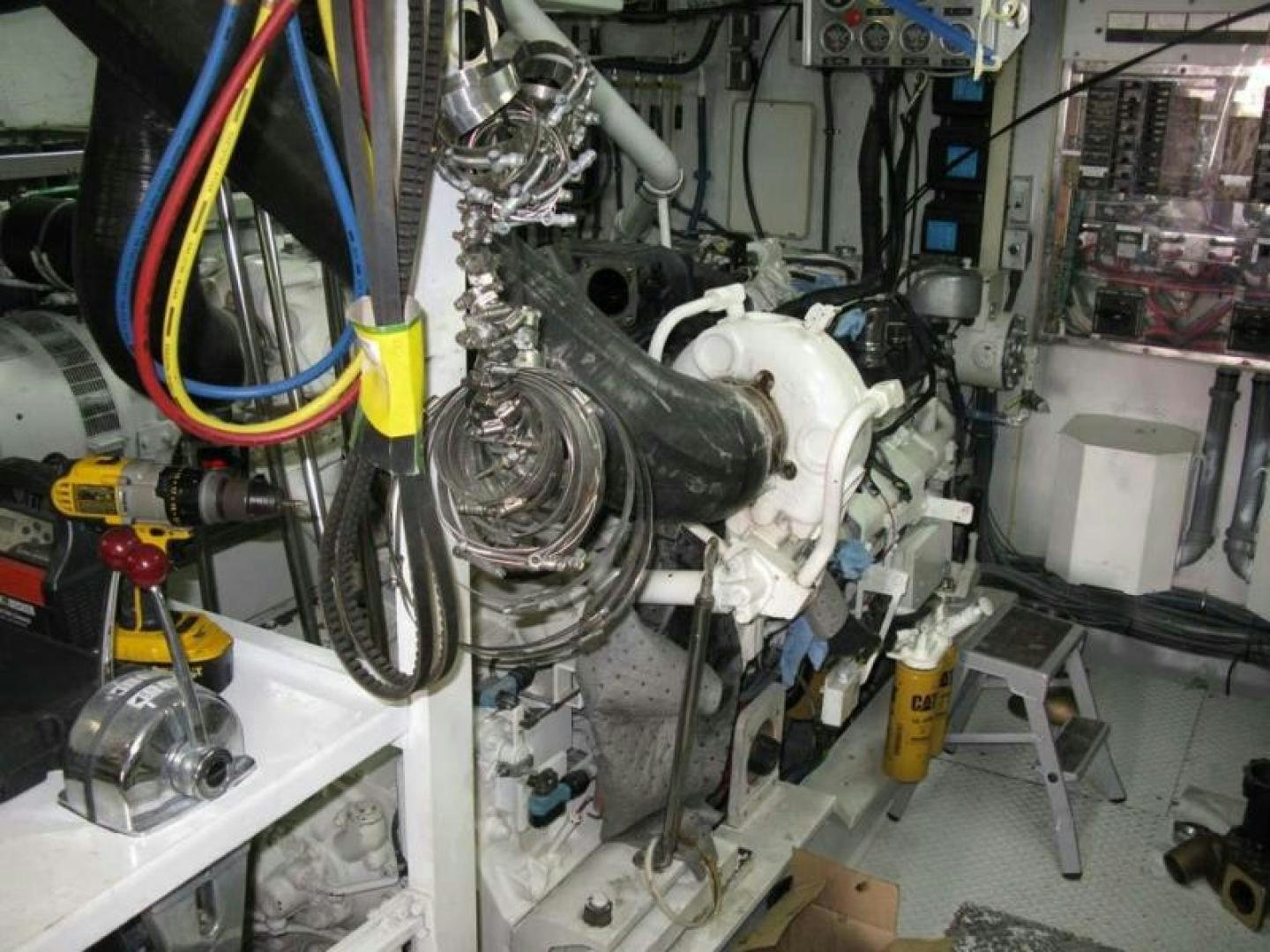 a machine with a large metal cylinder aboard TRUE NORTH Yacht for Sale