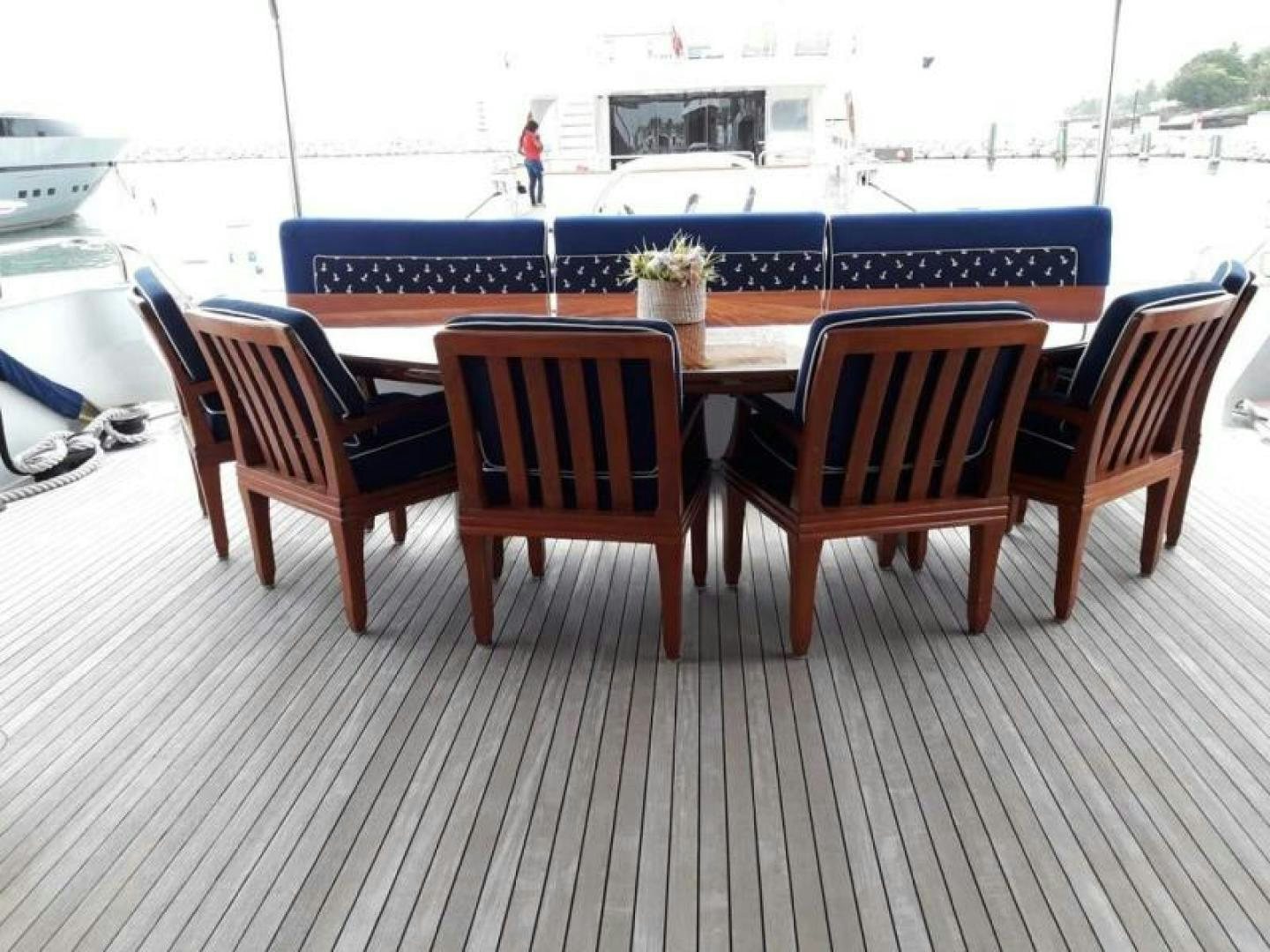 a group of chairs on a deck aboard TRUE NORTH Yacht for Sale
