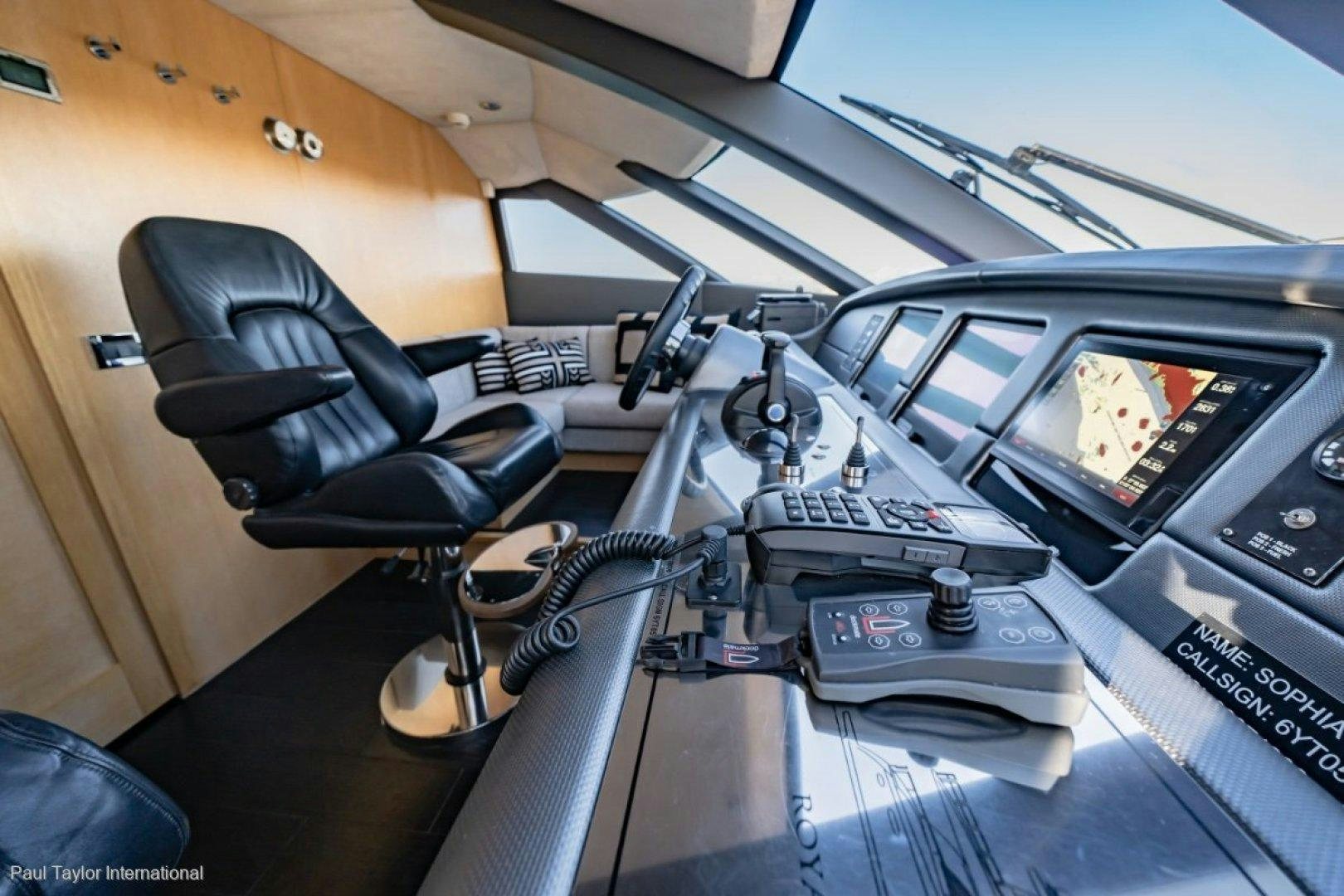 a motorcycle on a table aboard SOPHIA Yacht for Sale