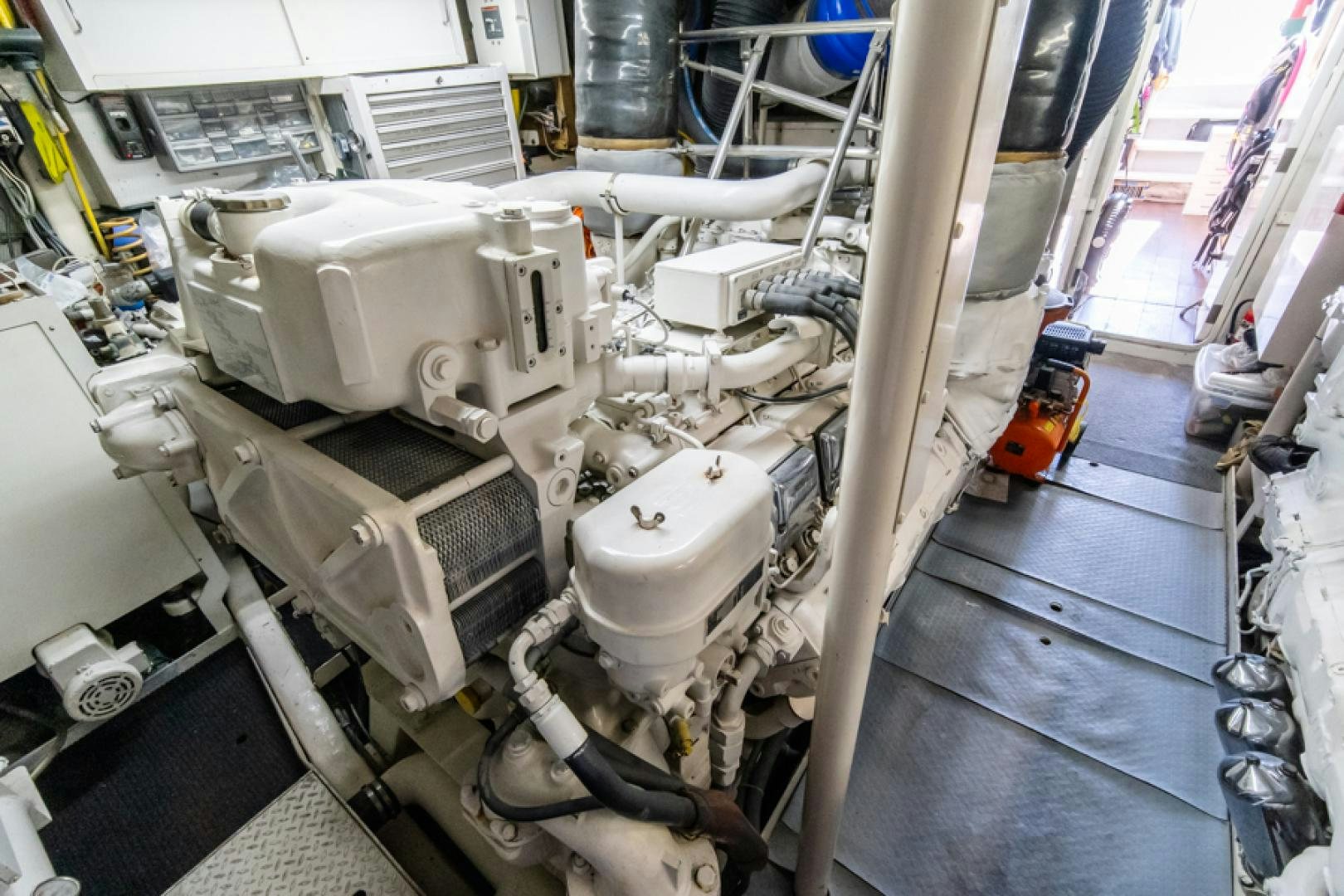 a room with several white machines aboard NO EXCEPTIONS Yacht for Sale