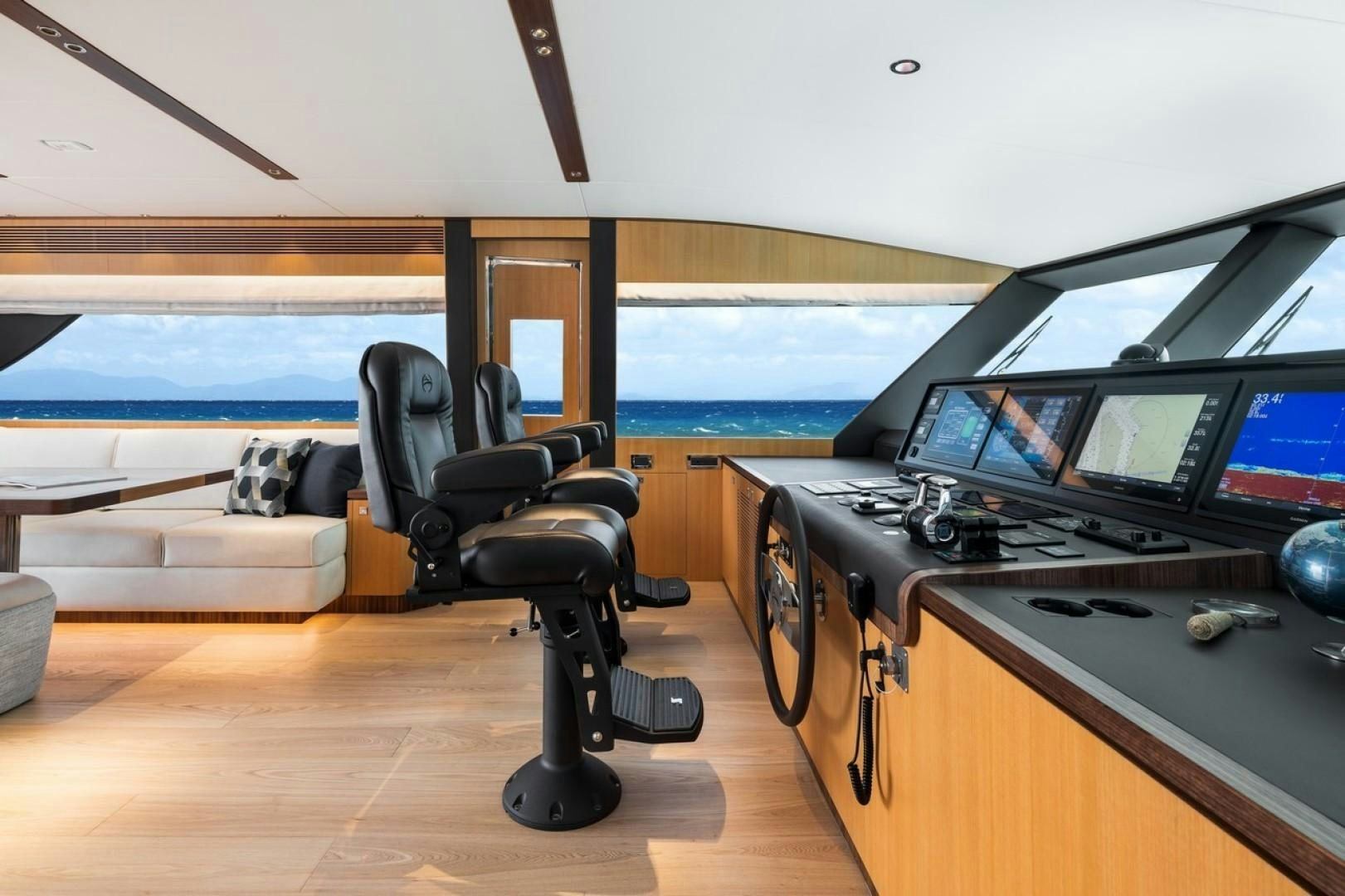 a room with a desk and a computer aboard PARABOLIC Yacht for Sale