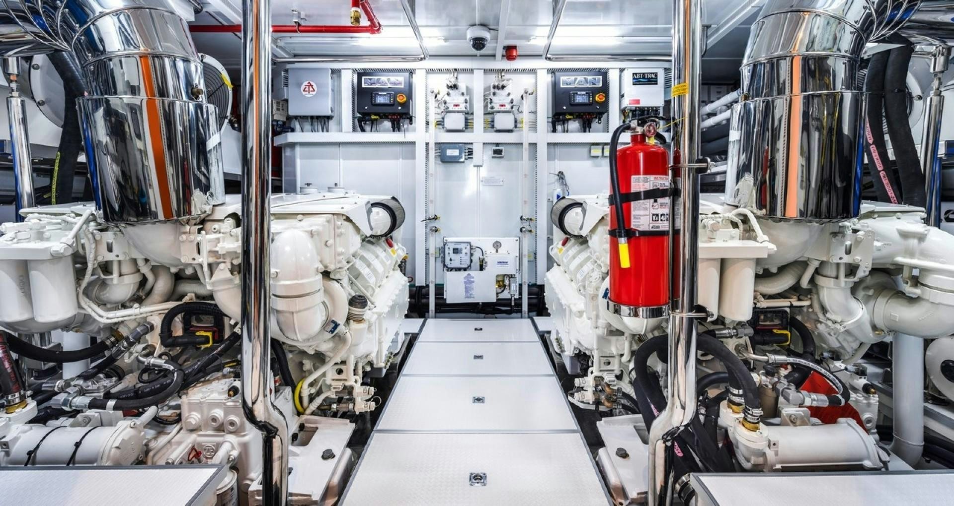 a room with machinery aboard PARABOLIC Yacht for Sale