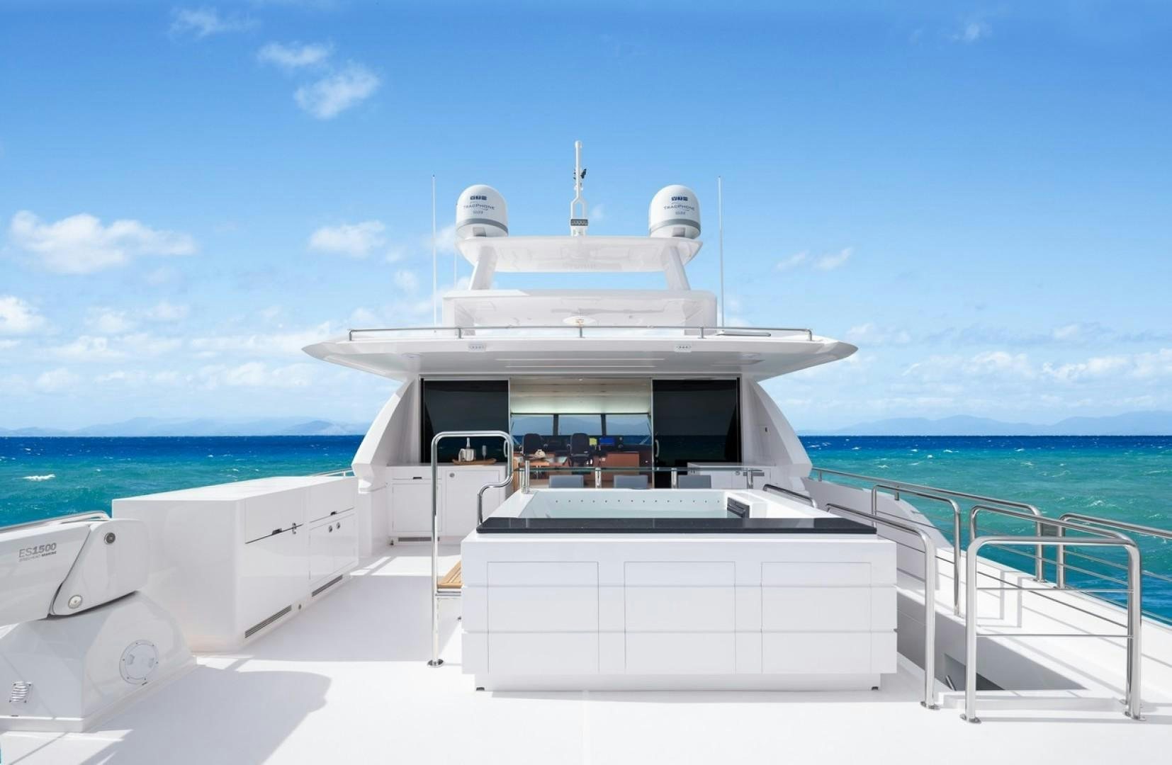 a white building on a boat aboard PARABOLIC Yacht for Sale