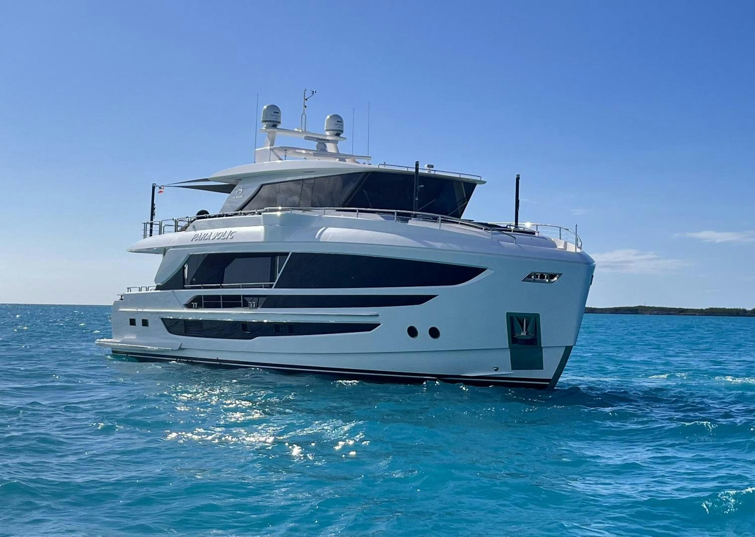 a white boat in the water aboard PARABOLIC Yacht for Sale