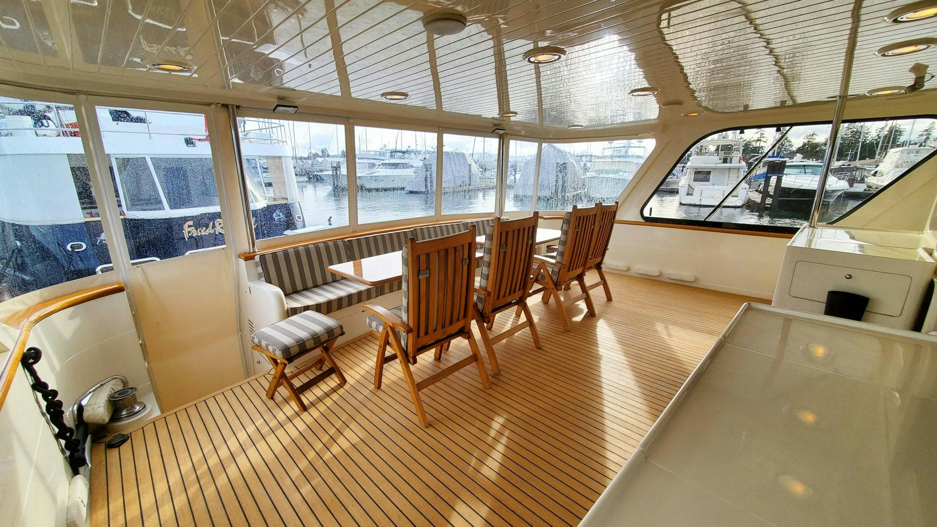 inside of a bus aboard ANTARES Yacht for Sale