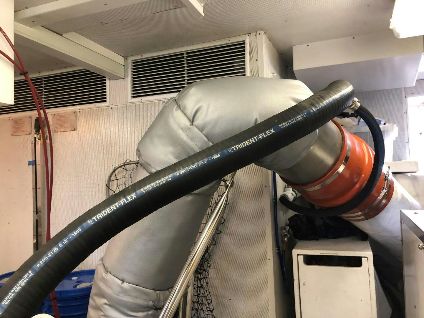 a large pipe in a room aboard ANTARES Yacht for Sale