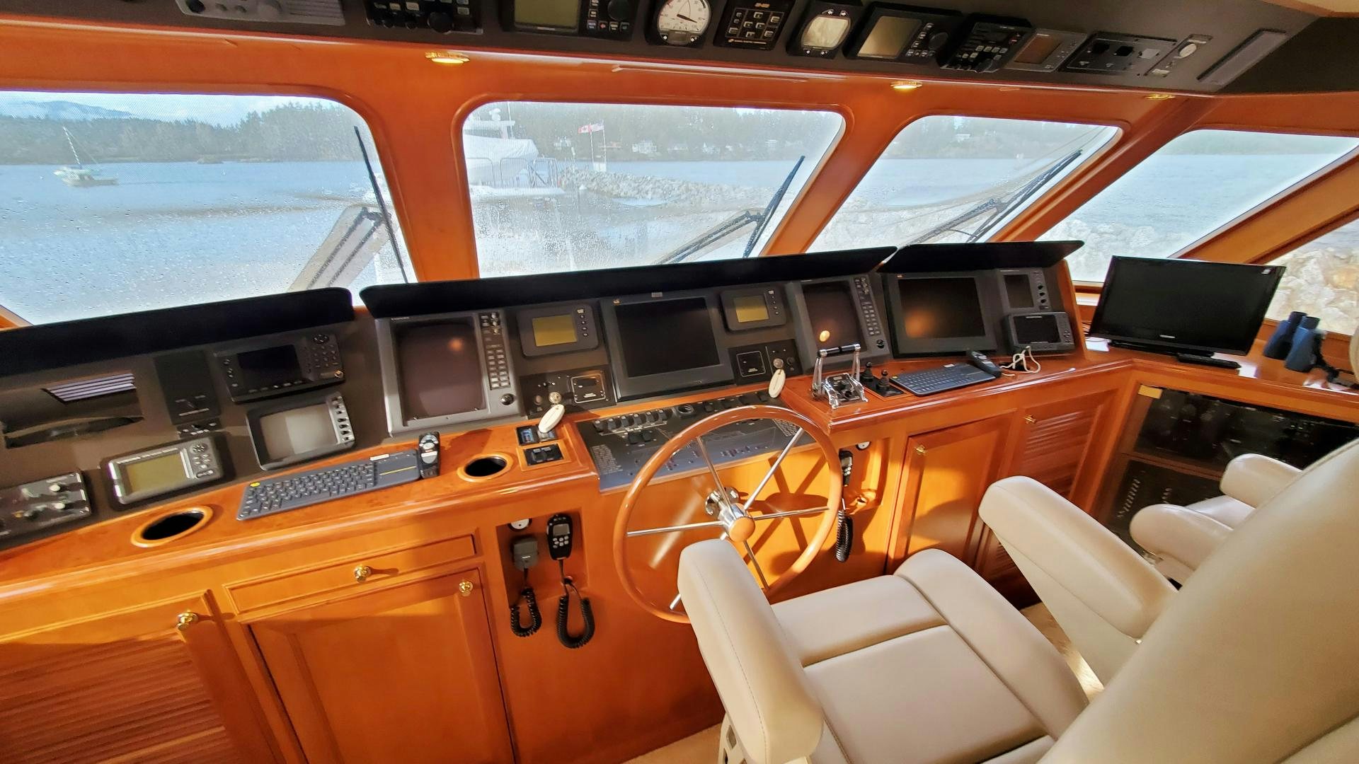 inside of a vehicle aboard ANTARES Yacht for Sale