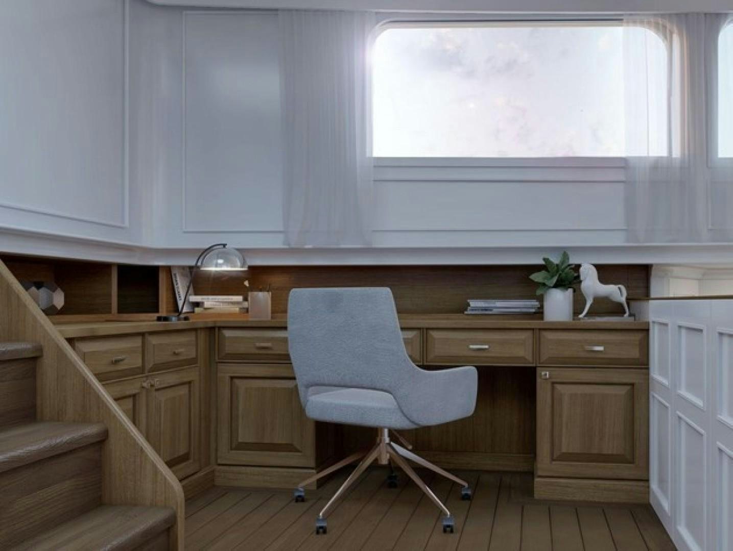 a chair in a kitchen aboard ARK 401 Yacht for Sale