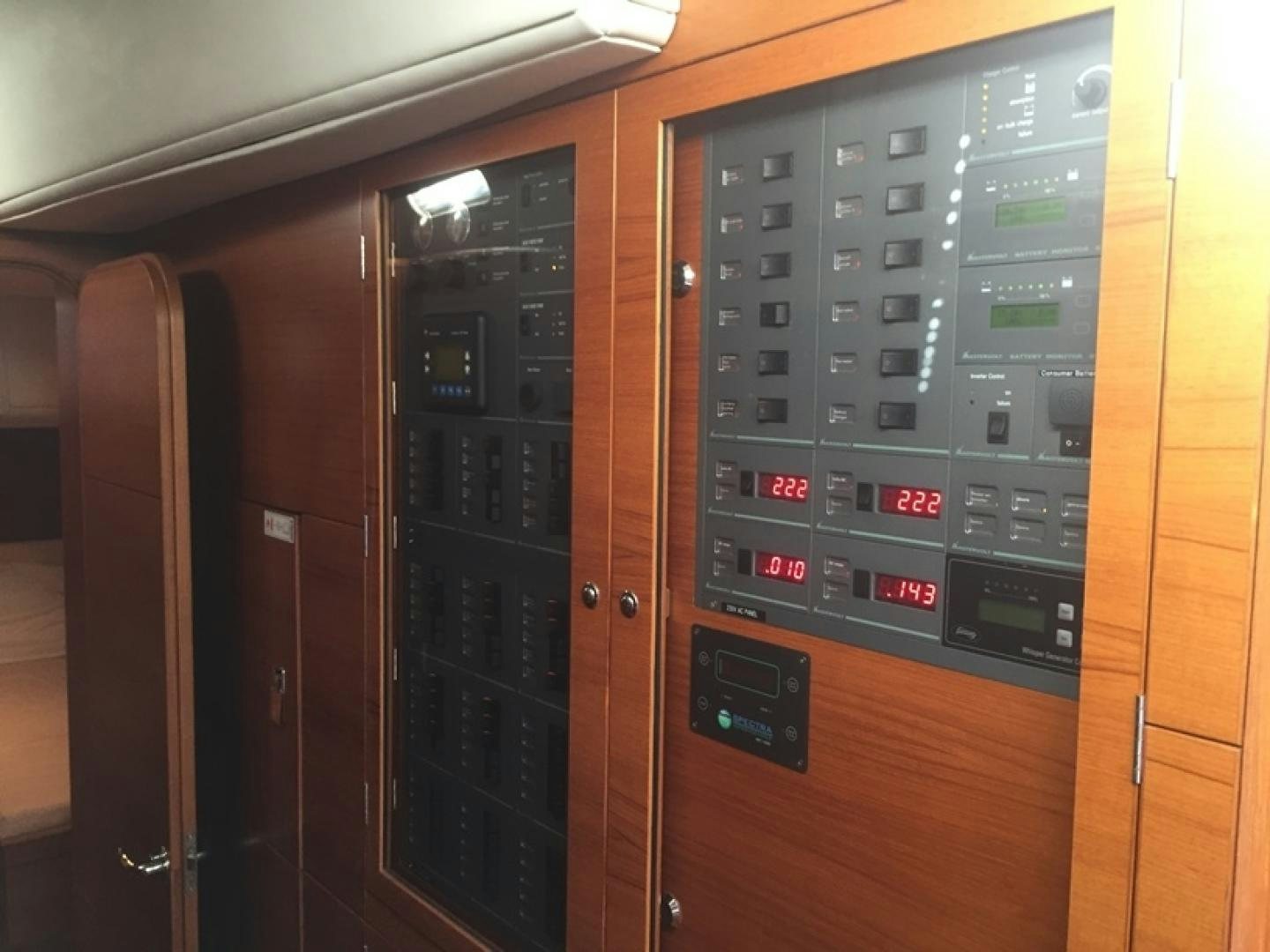 a row of computer servers aboard XERES Yacht for Sale
