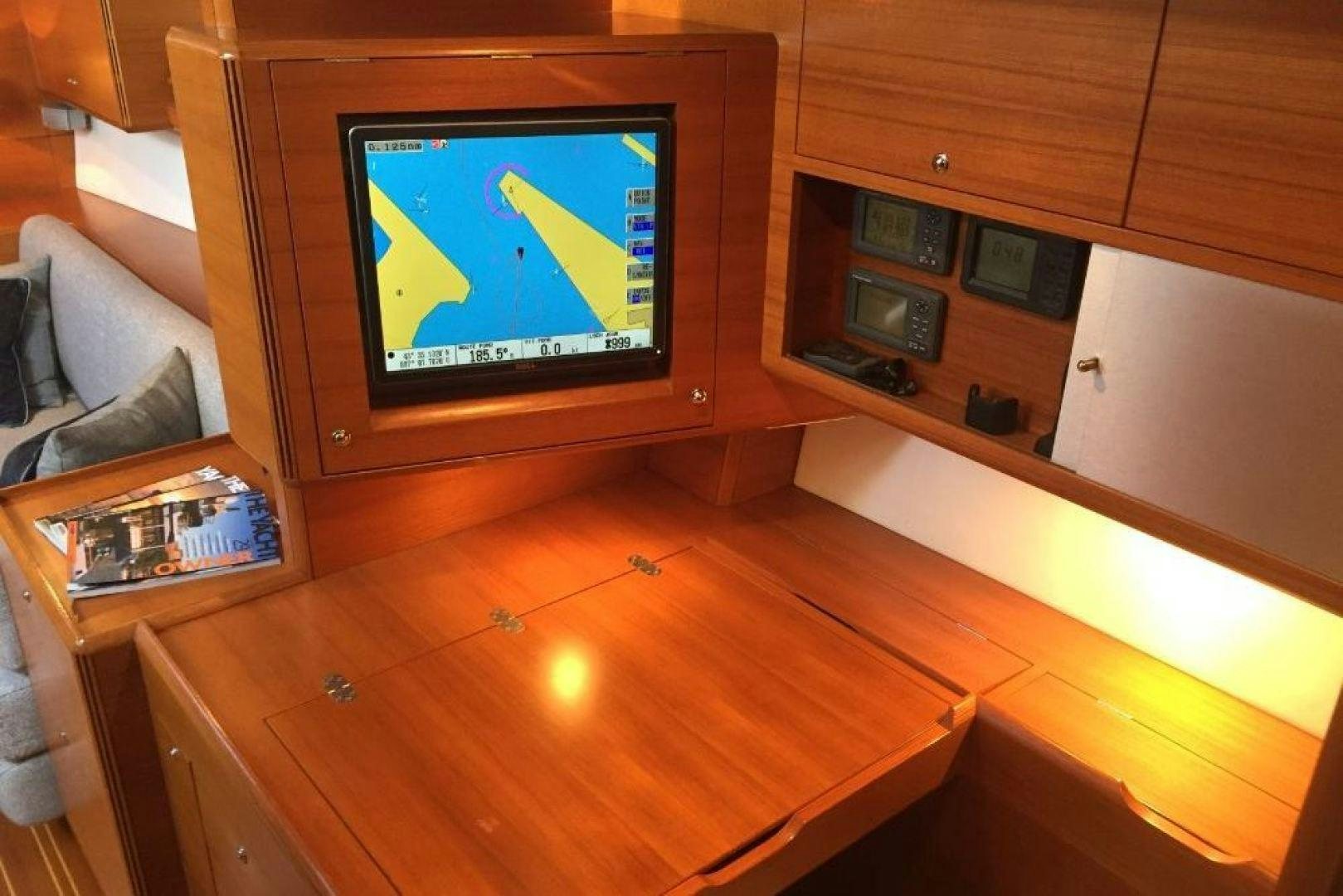 a tv on a table aboard XERES Yacht for Sale