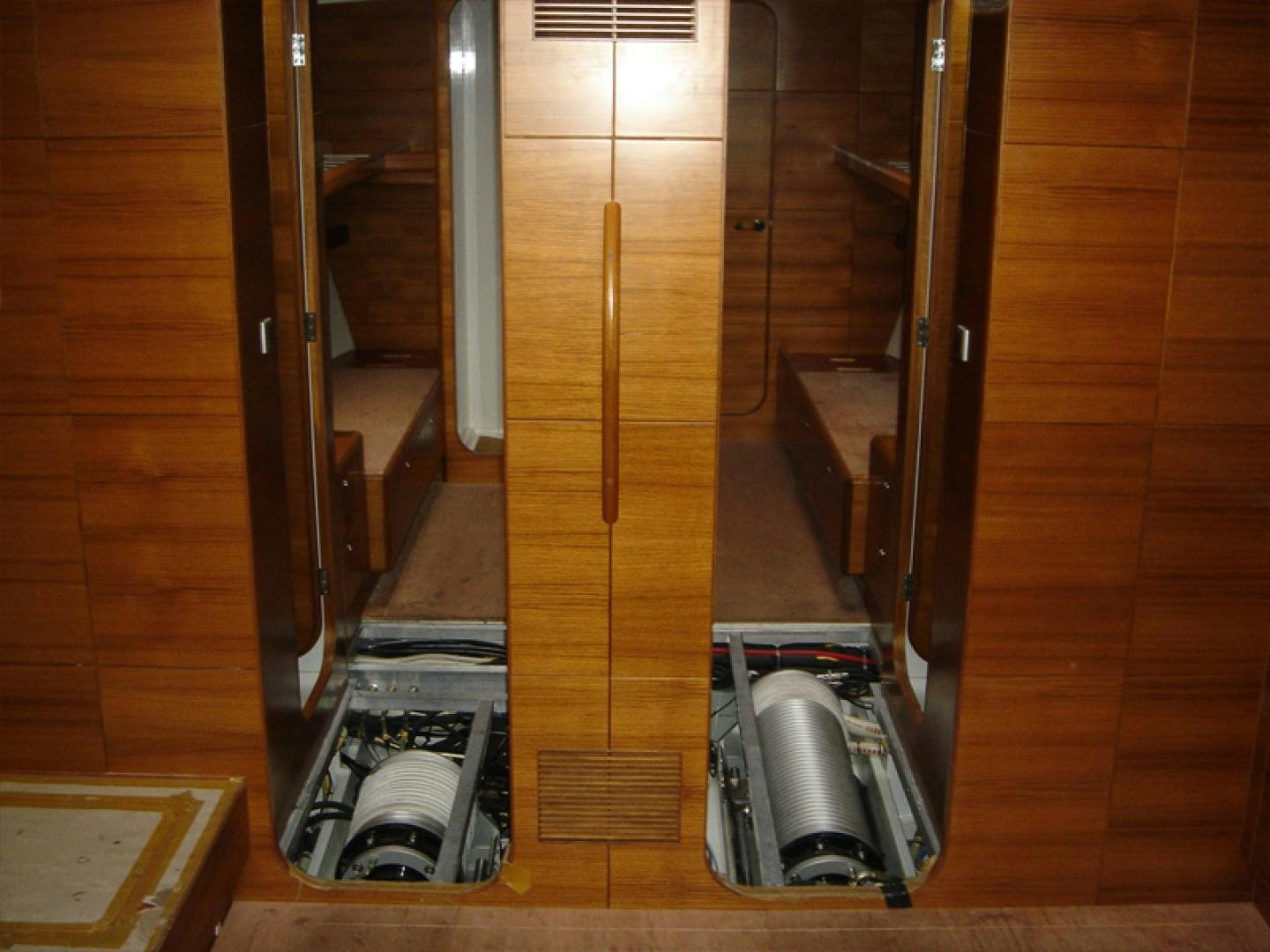 a room with a large closet aboard XERES Yacht for Sale