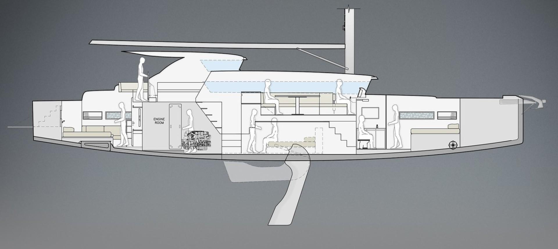 a computer screen with a drawing of a house aboard LAS BRISAS Yacht for Sale