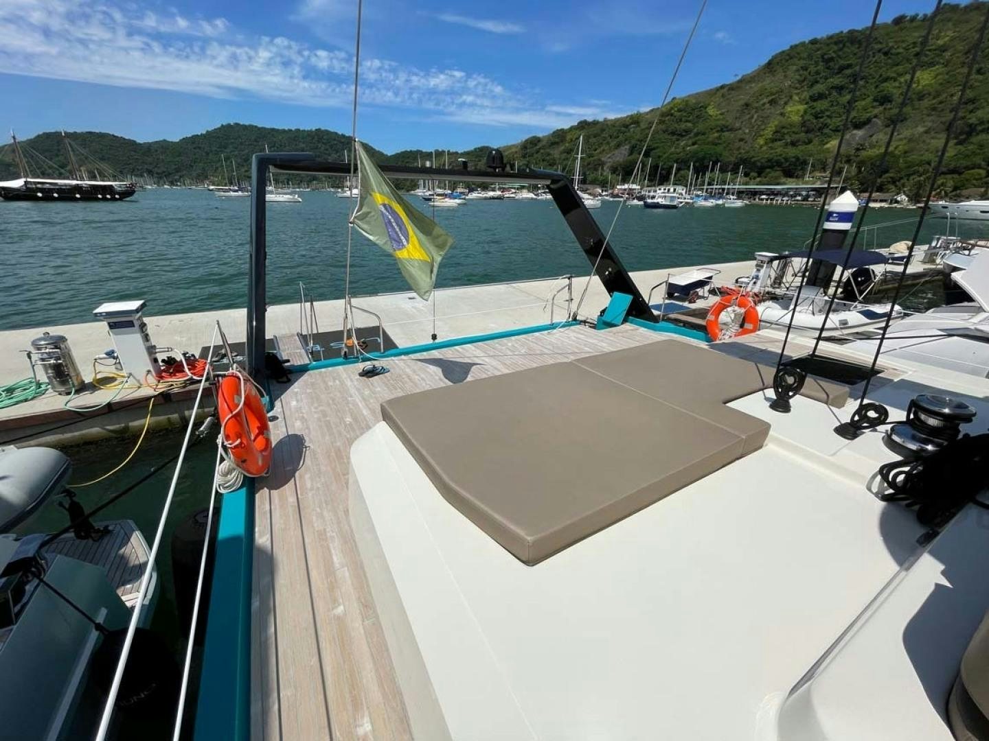 a boat on the water aboard LAS BRISAS Yacht for Sale