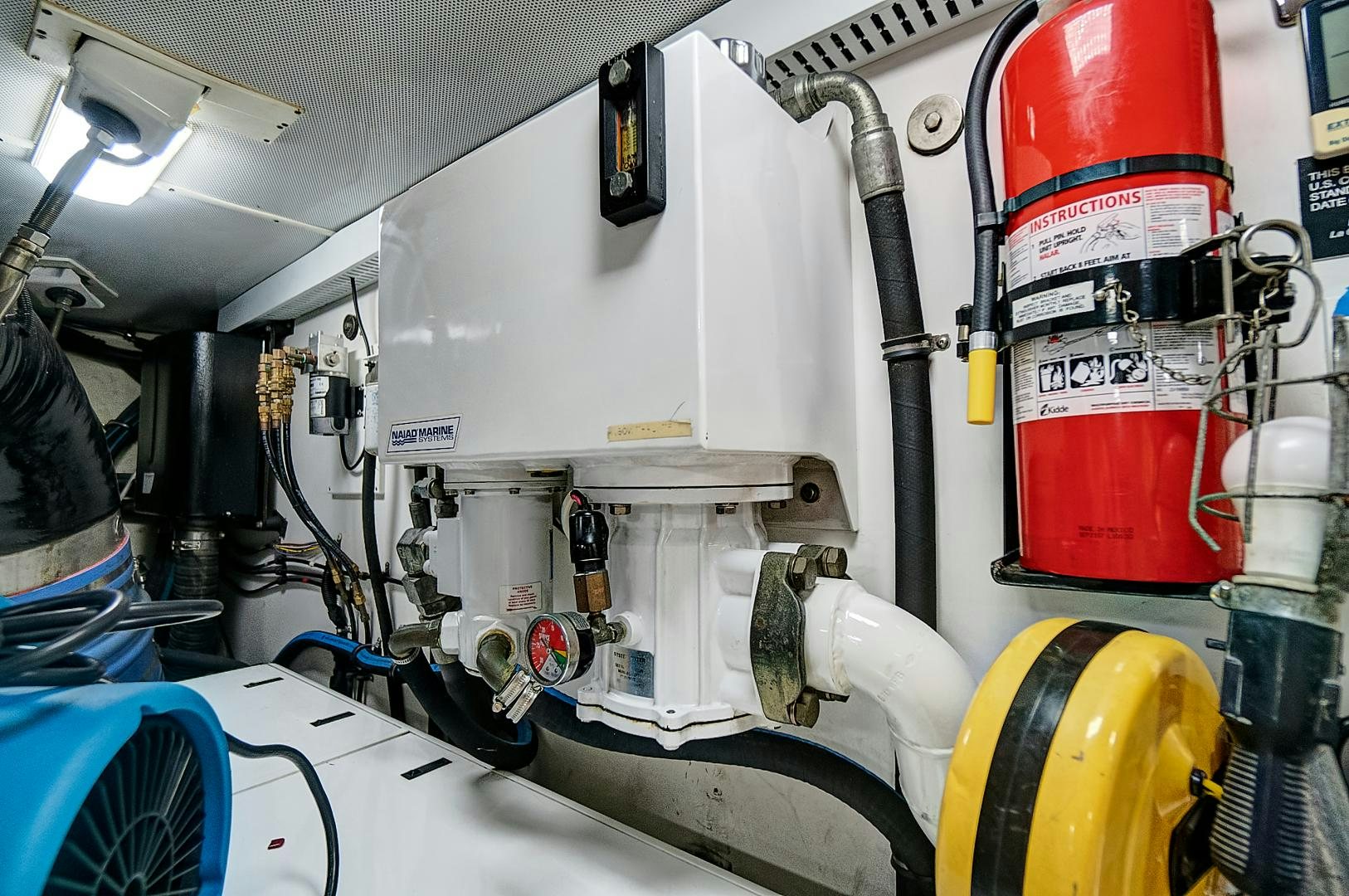 a machine with a large piece of equipment on it aboard LADY B Yacht for Sale