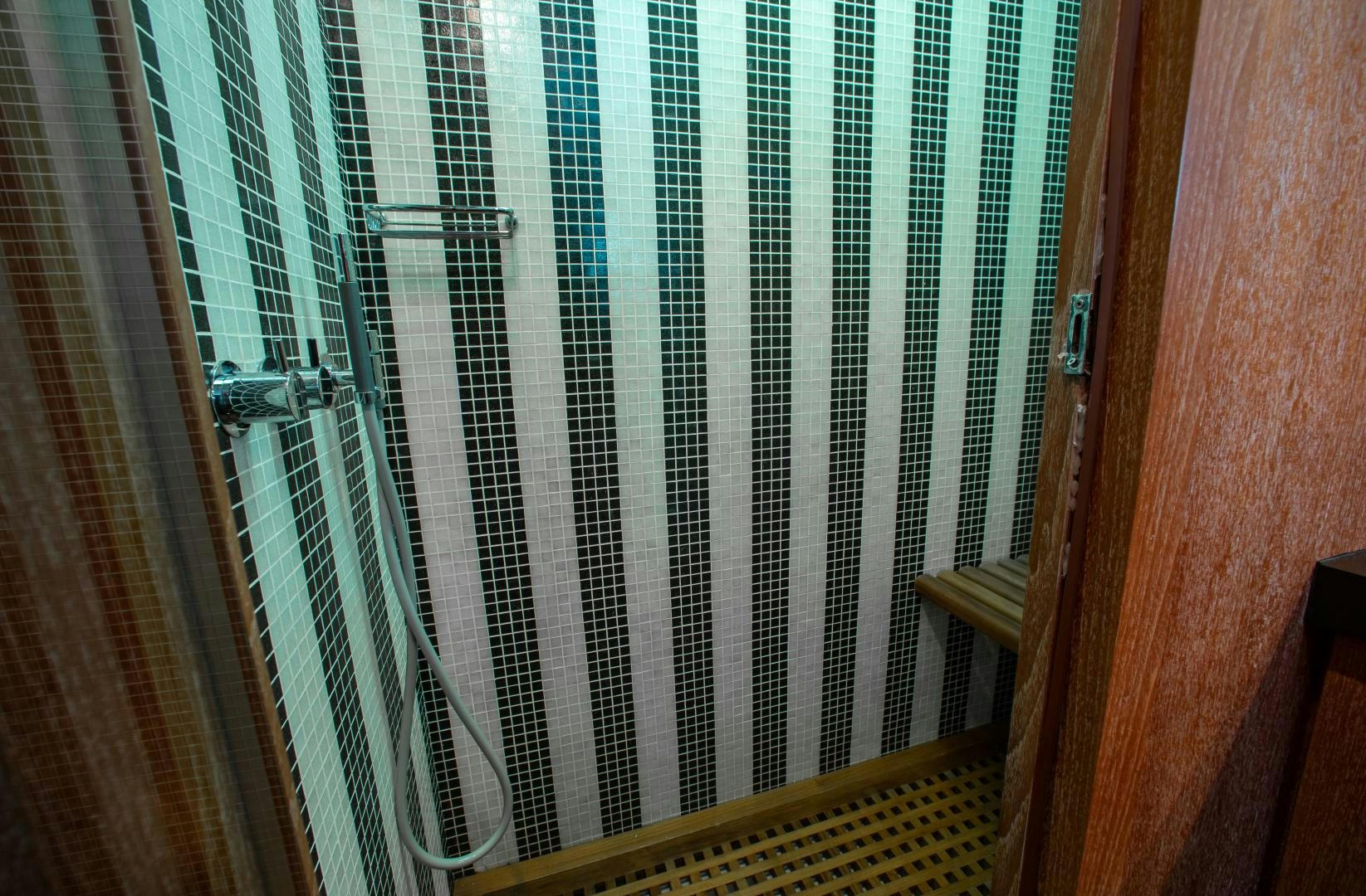 a window with bars aboard SMILE Yacht for Sale