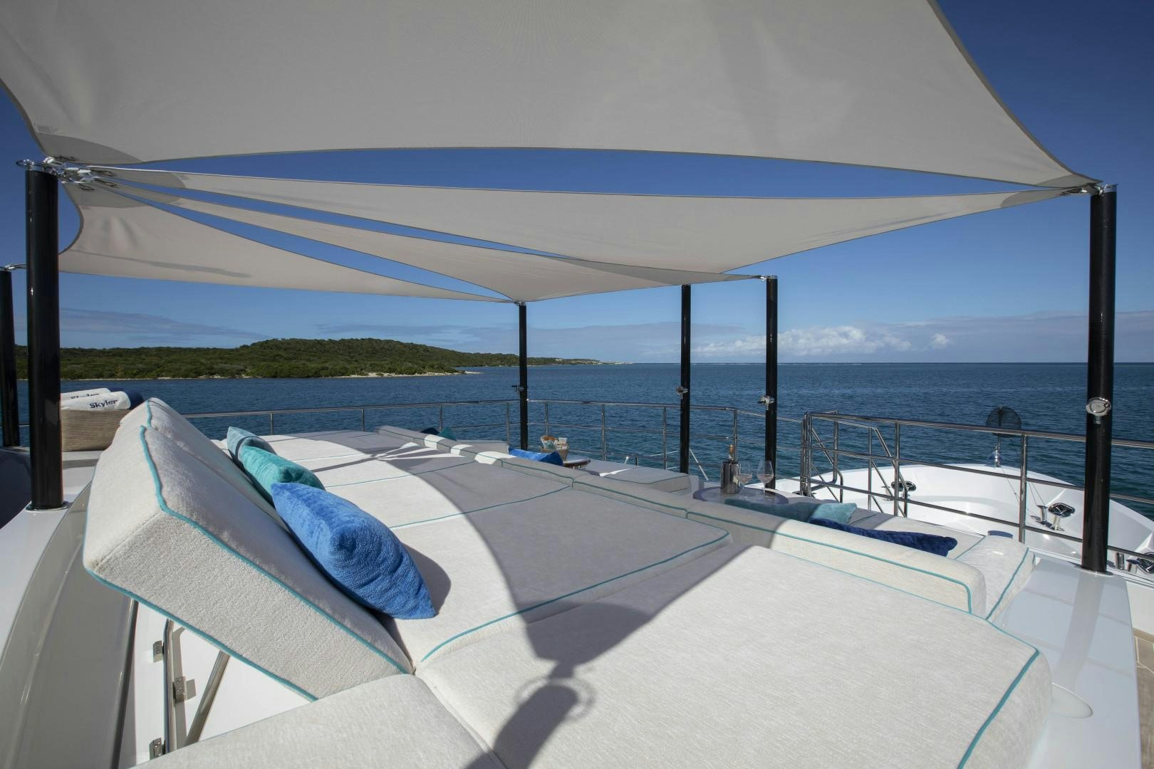 a bed on a boat aboard JODI ANN Yacht for Sale