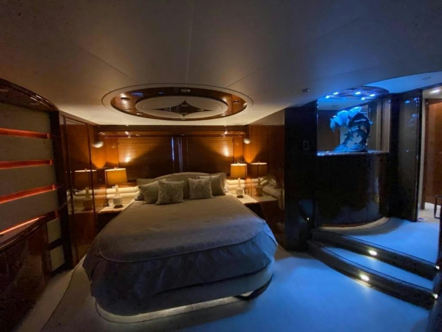 a bed in a room aboard Gettin' There Yacht for Sale