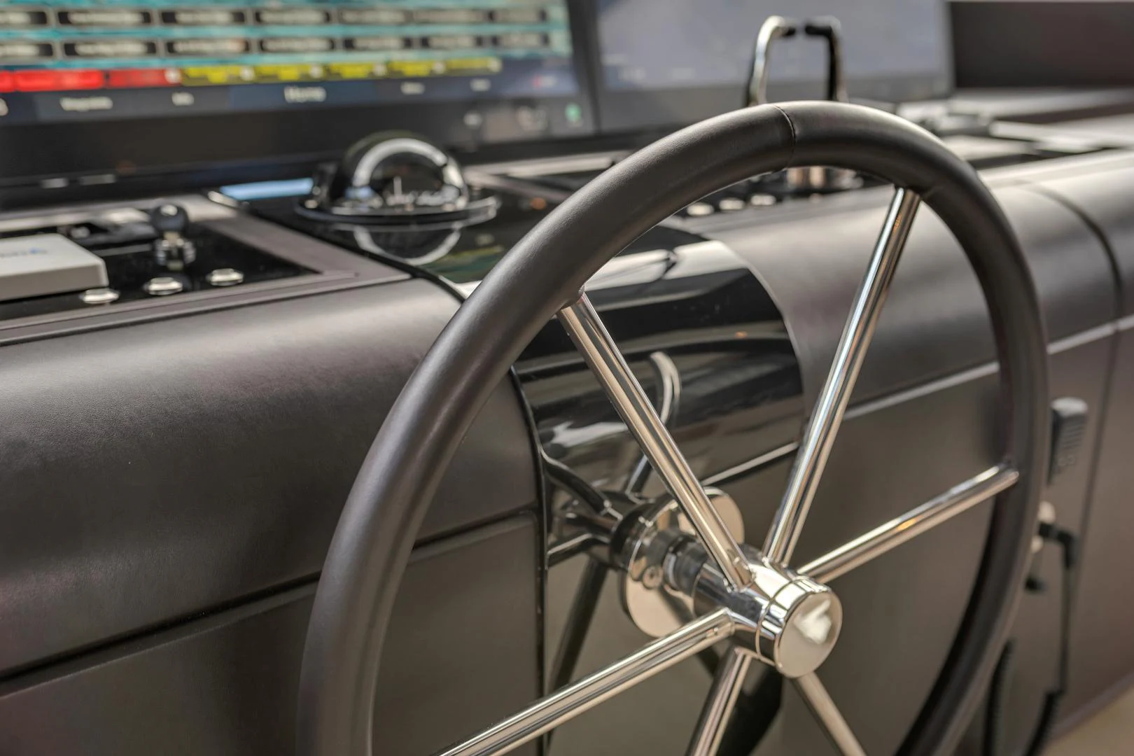the interior of a car aboard CARBON COPY Yacht for Sale