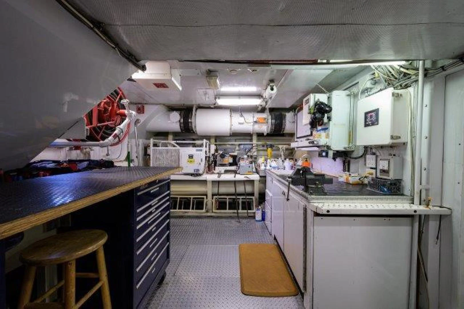 a room with a lot of equipment aboard REBECCA Yacht for Sale