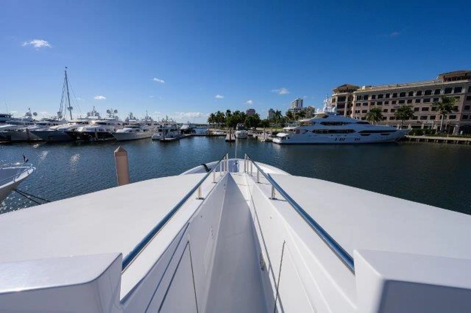 a boat is parked in the water aboard REBECCA Yacht for Sale