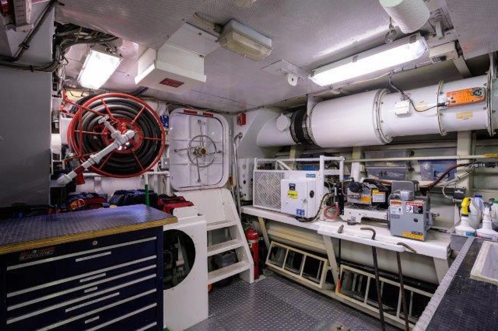 a room with machinery and equipment aboard REBECCA Yacht for Sale