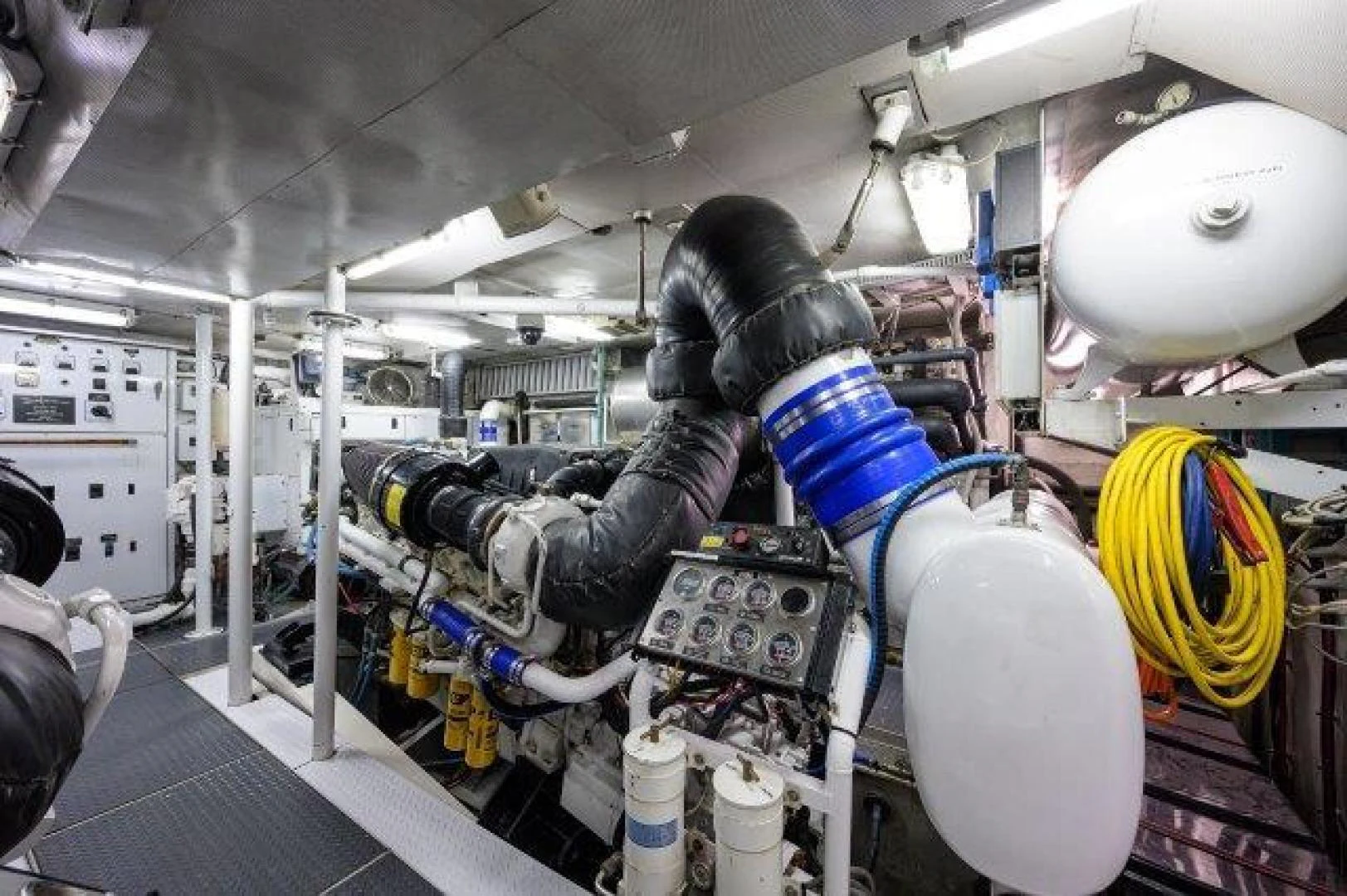 a person working on a machine aboard REBECCA Yacht for Sale