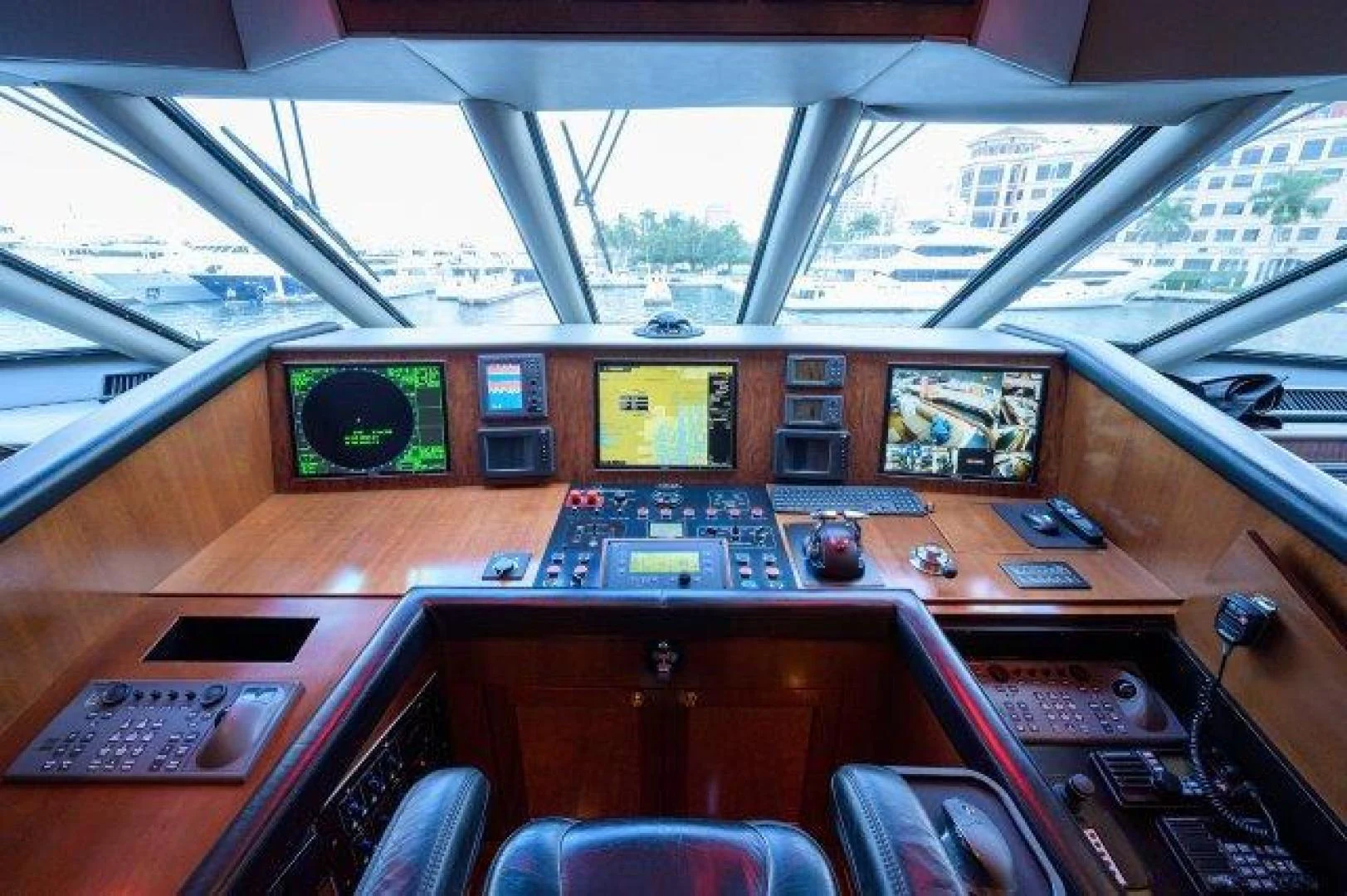 inside of a control room aboard REBECCA Yacht for Sale