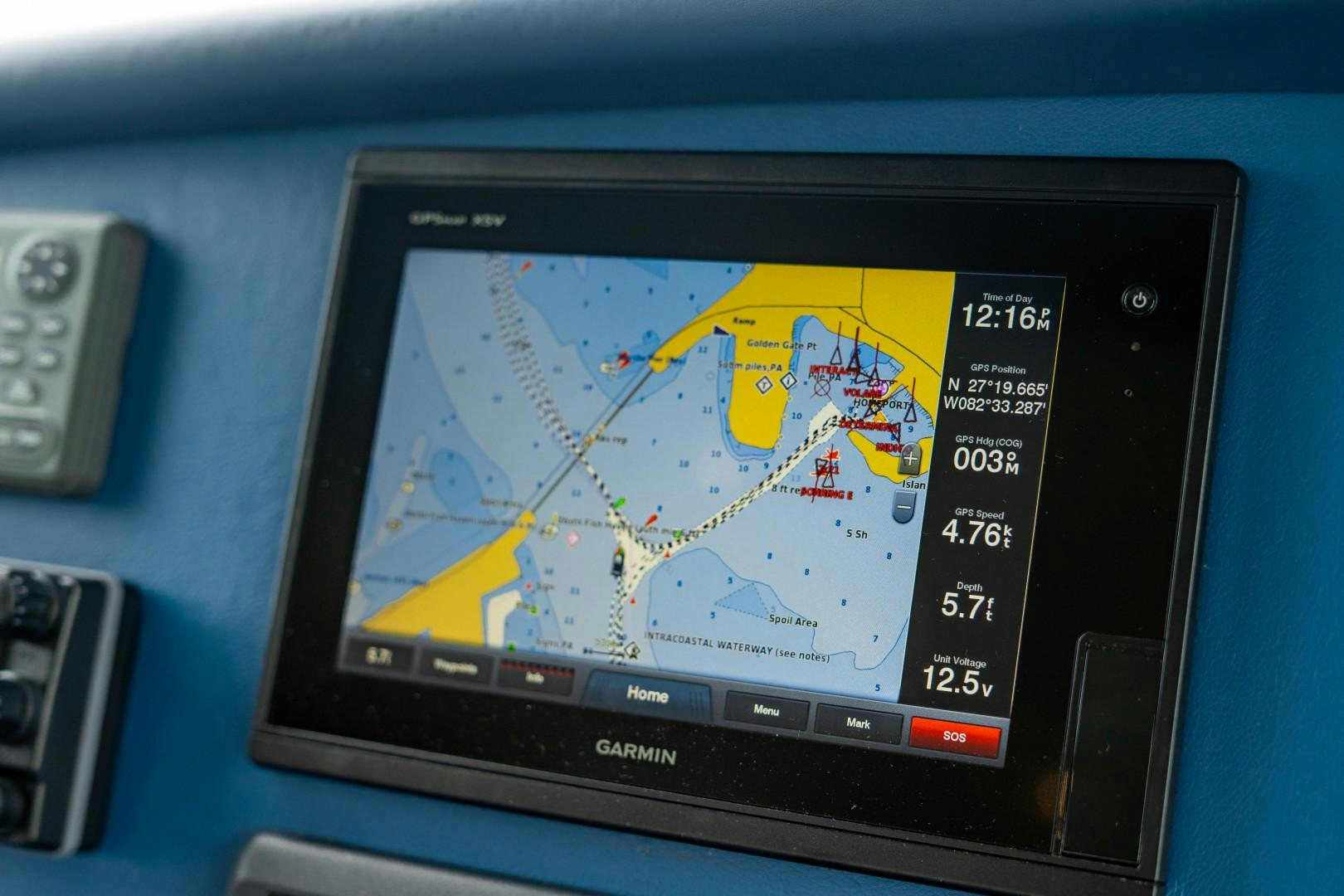 a screen with a map on it aboard LEGACY Yacht for Sale