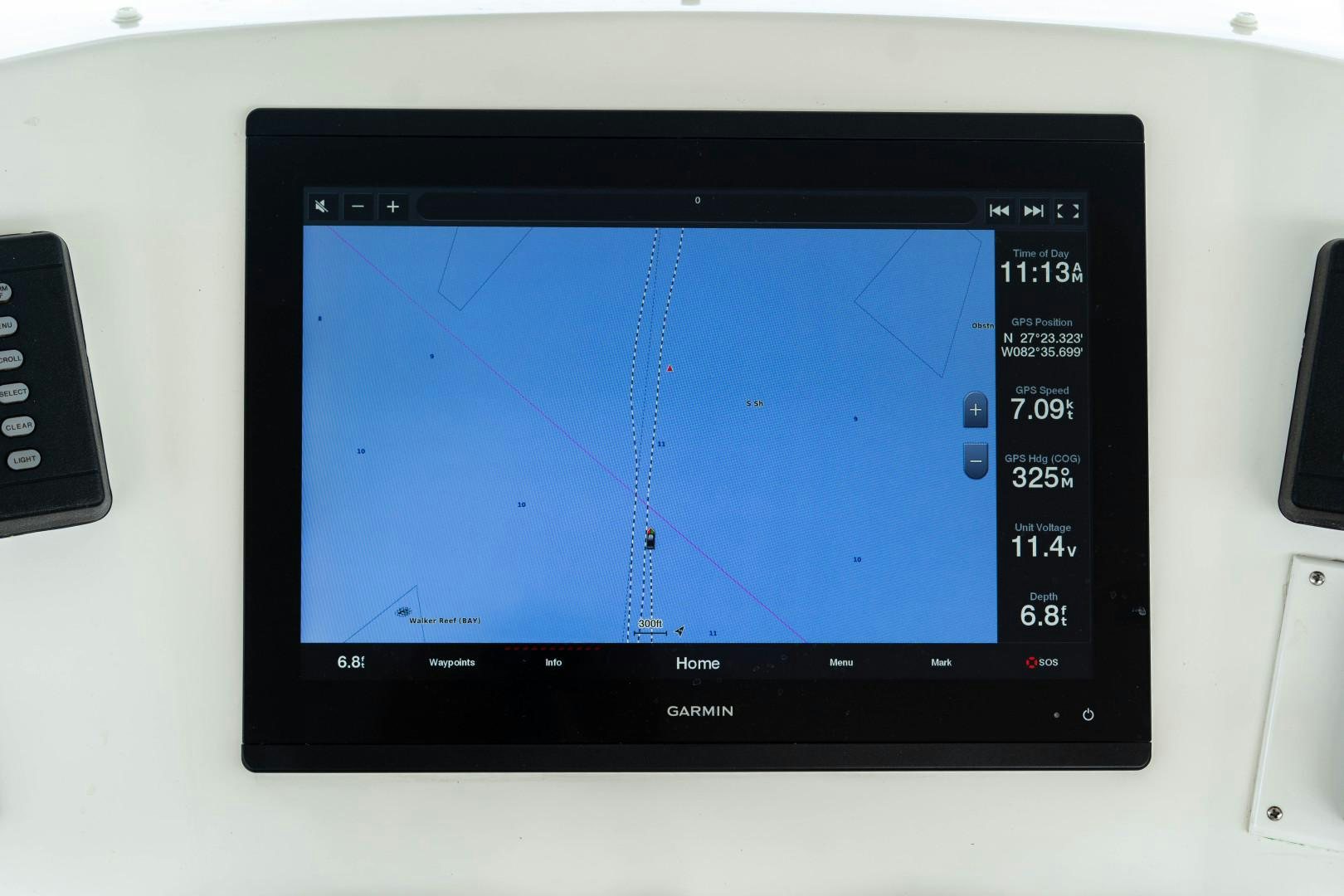 a computer monitor with a blue screen aboard LEGACY Yacht for Sale