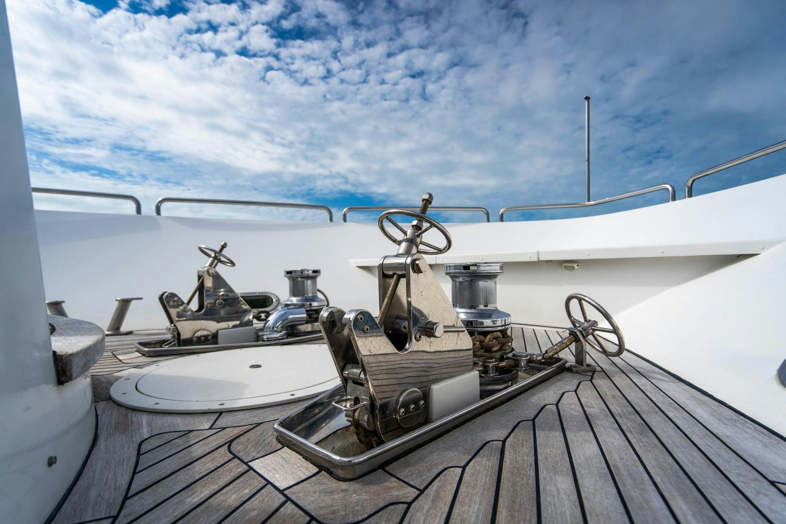 a boat with a metal frame aboard LEGACY Yacht for Sale
