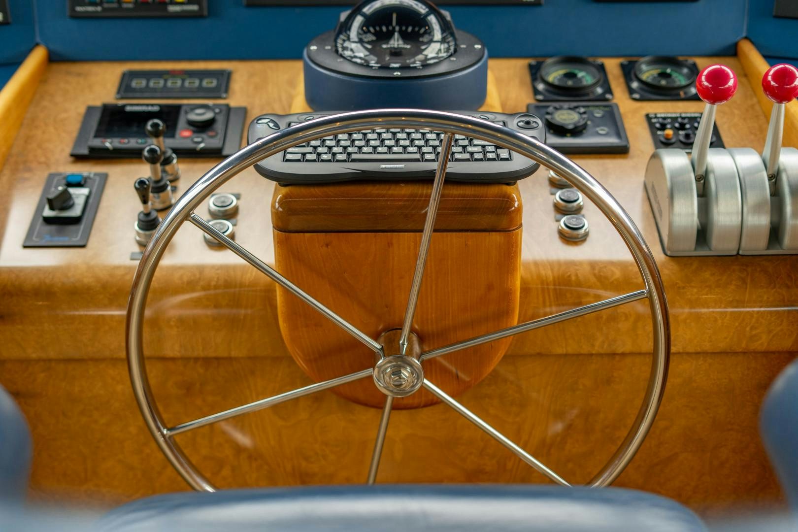 a wooden device with wires aboard LEGACY Yacht for Sale