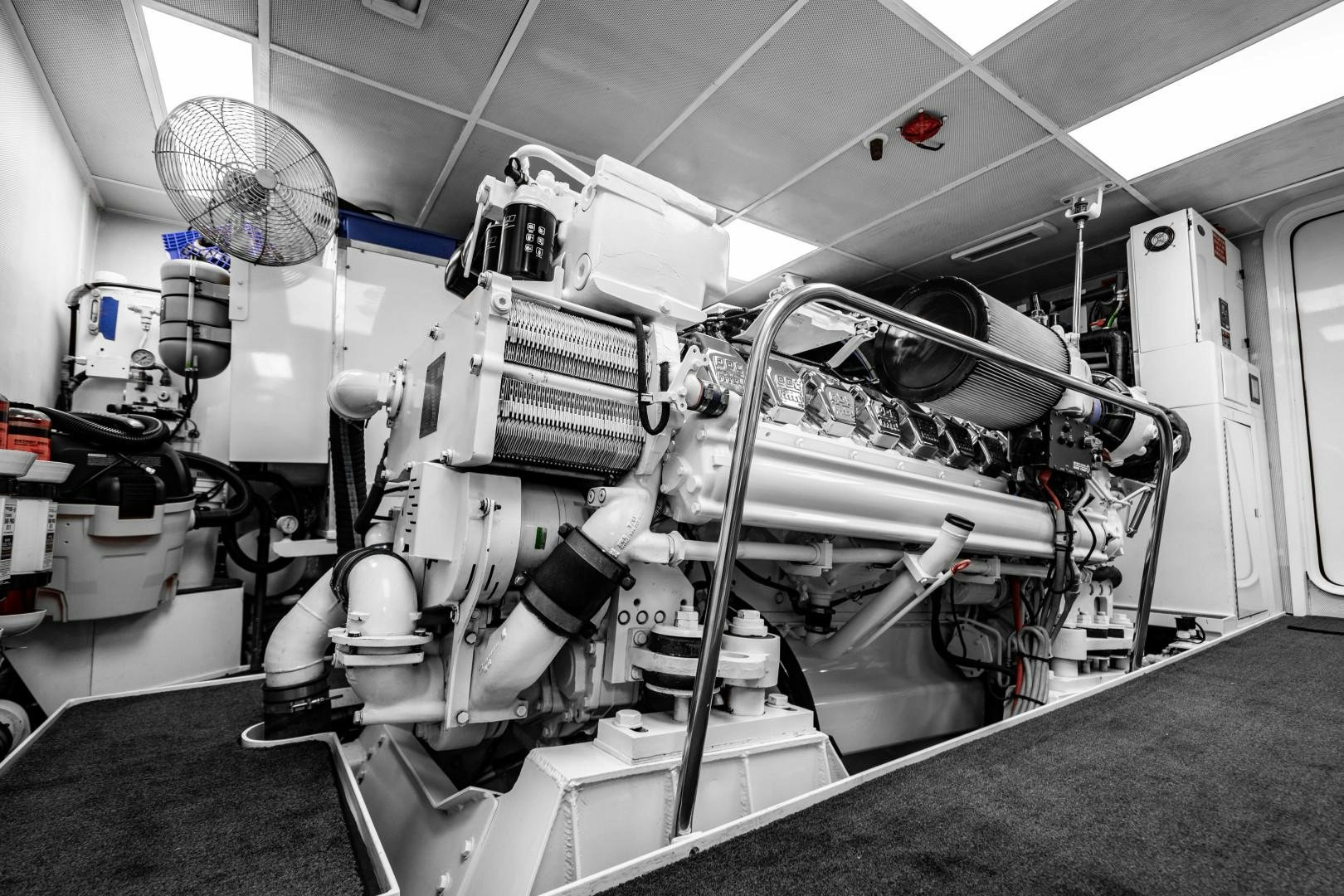 a machine in a room aboard LEGACY Yacht for Sale