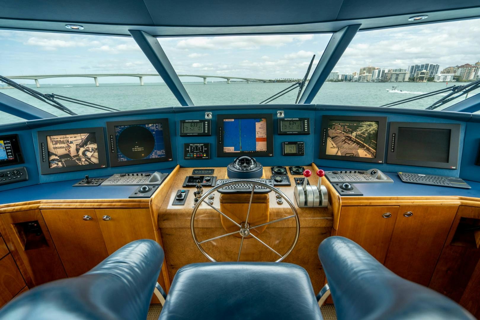 inside of a control room aboard LEGACY Yacht for Sale