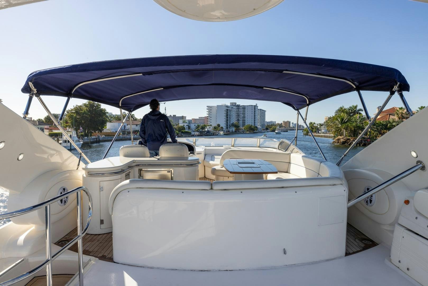 a person sitting on a boat aboard SIROCCO Yacht for Sale