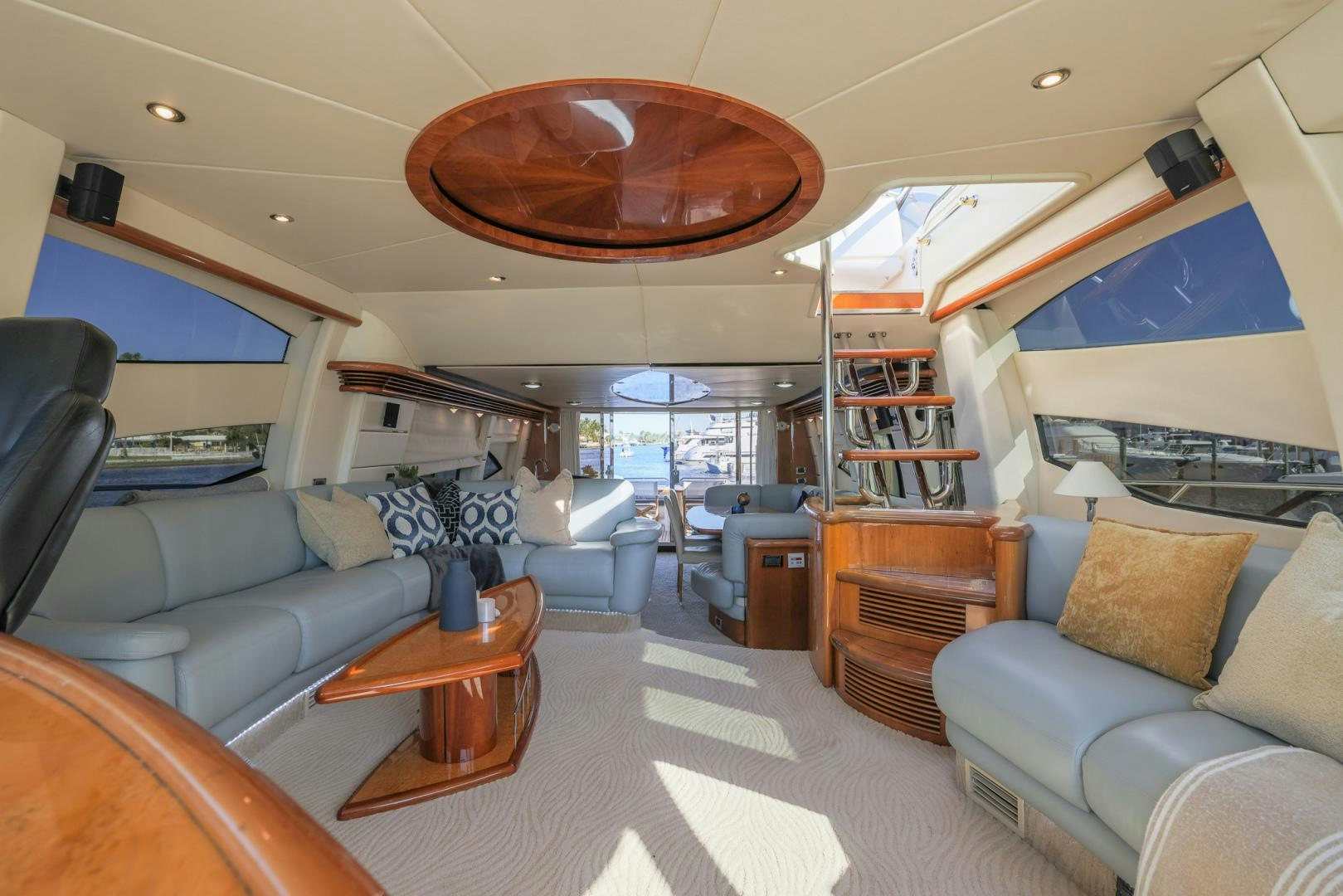 inside of a car aboard SIROCCO Yacht for Sale