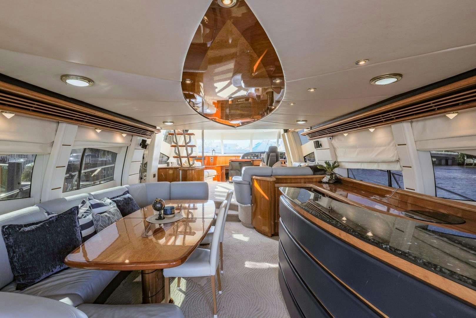 inside of a train aboard SIROCCO Yacht for Sale